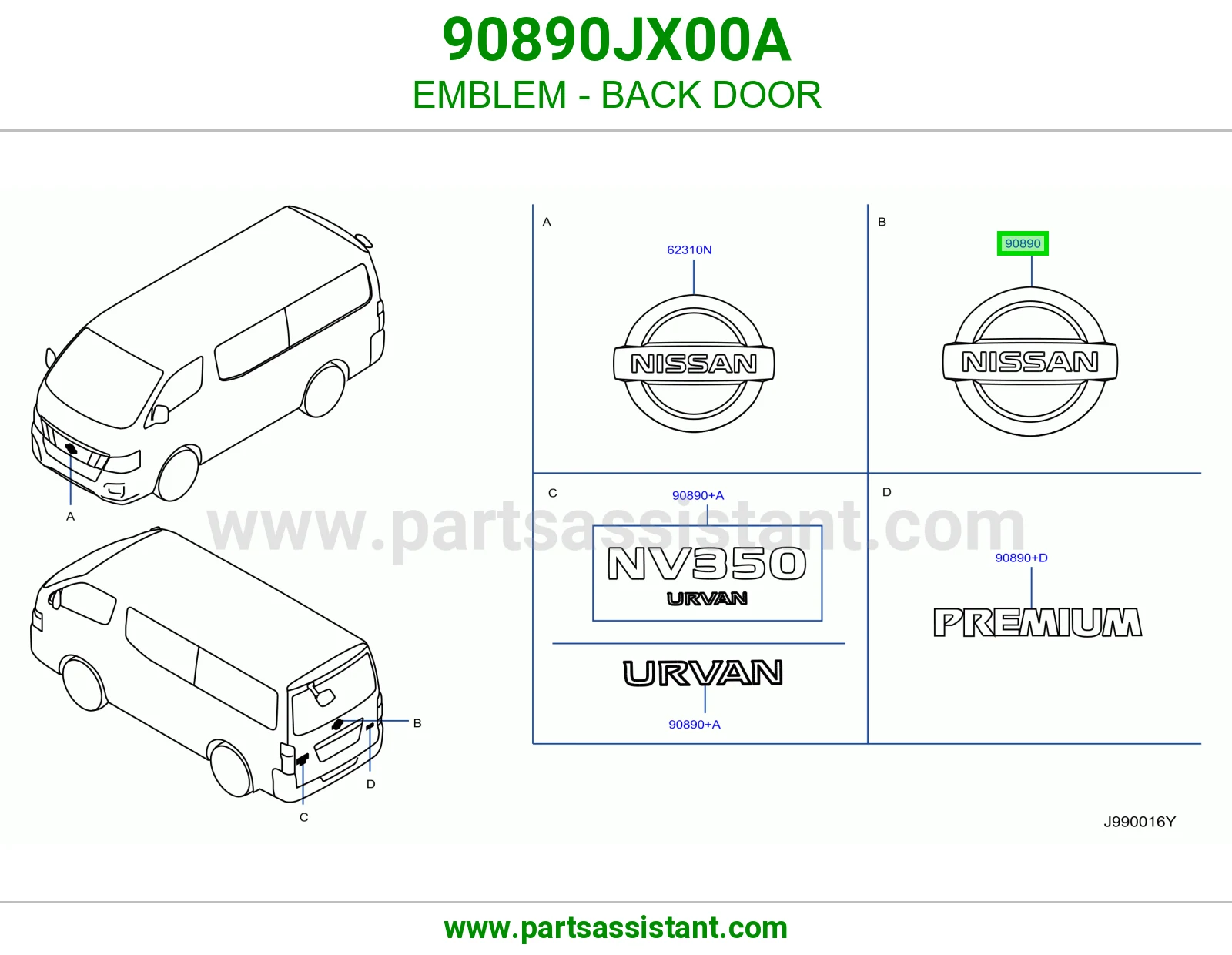 علامة خلفي 90890JX00A