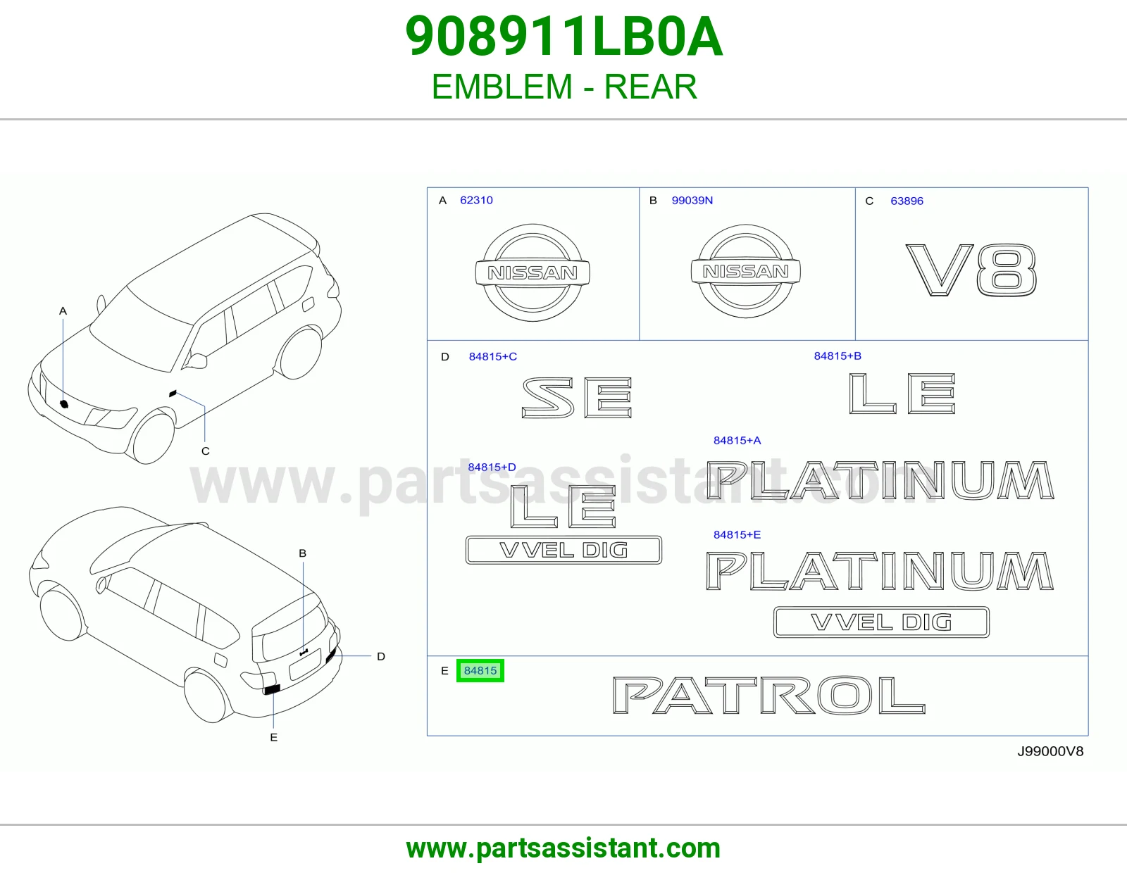 علامة خلفي 908911LB0A