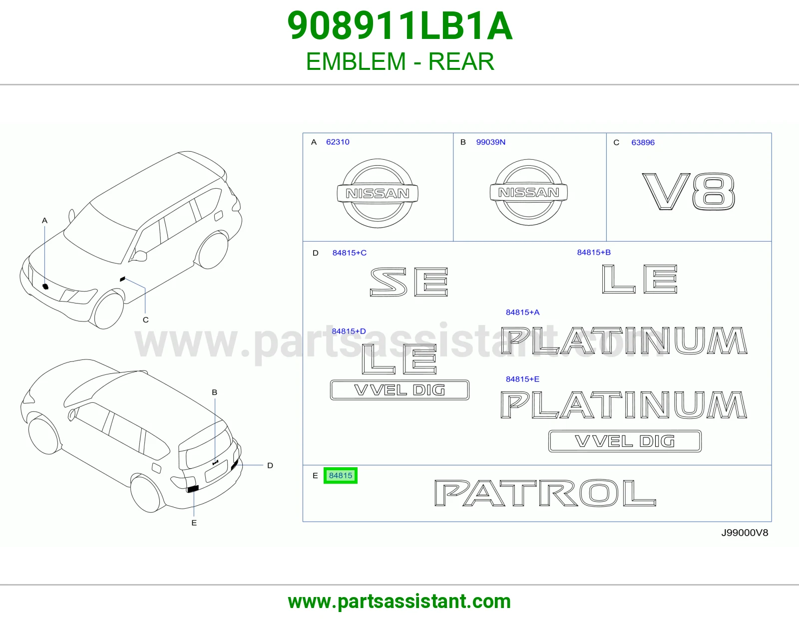 علامة خلفي 908911LB1A