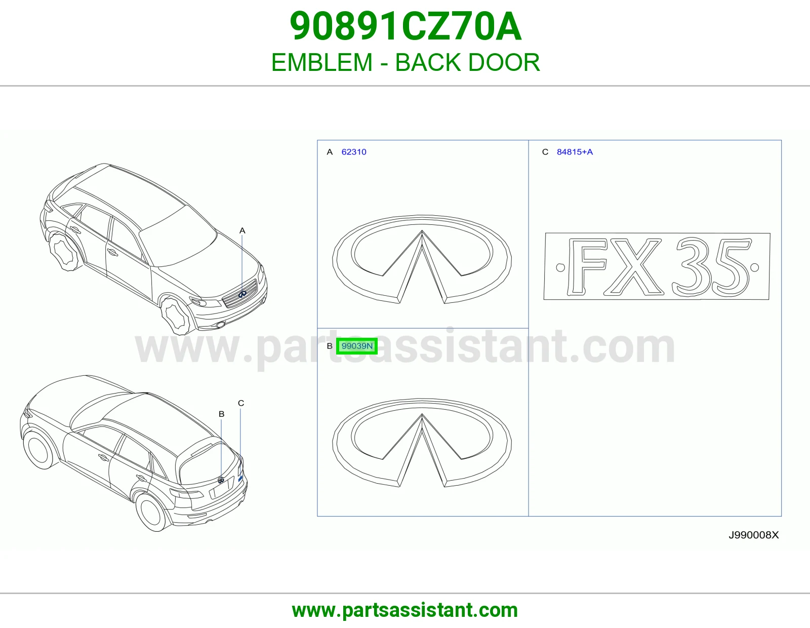 علامة باب شنطة 90891CZ70A