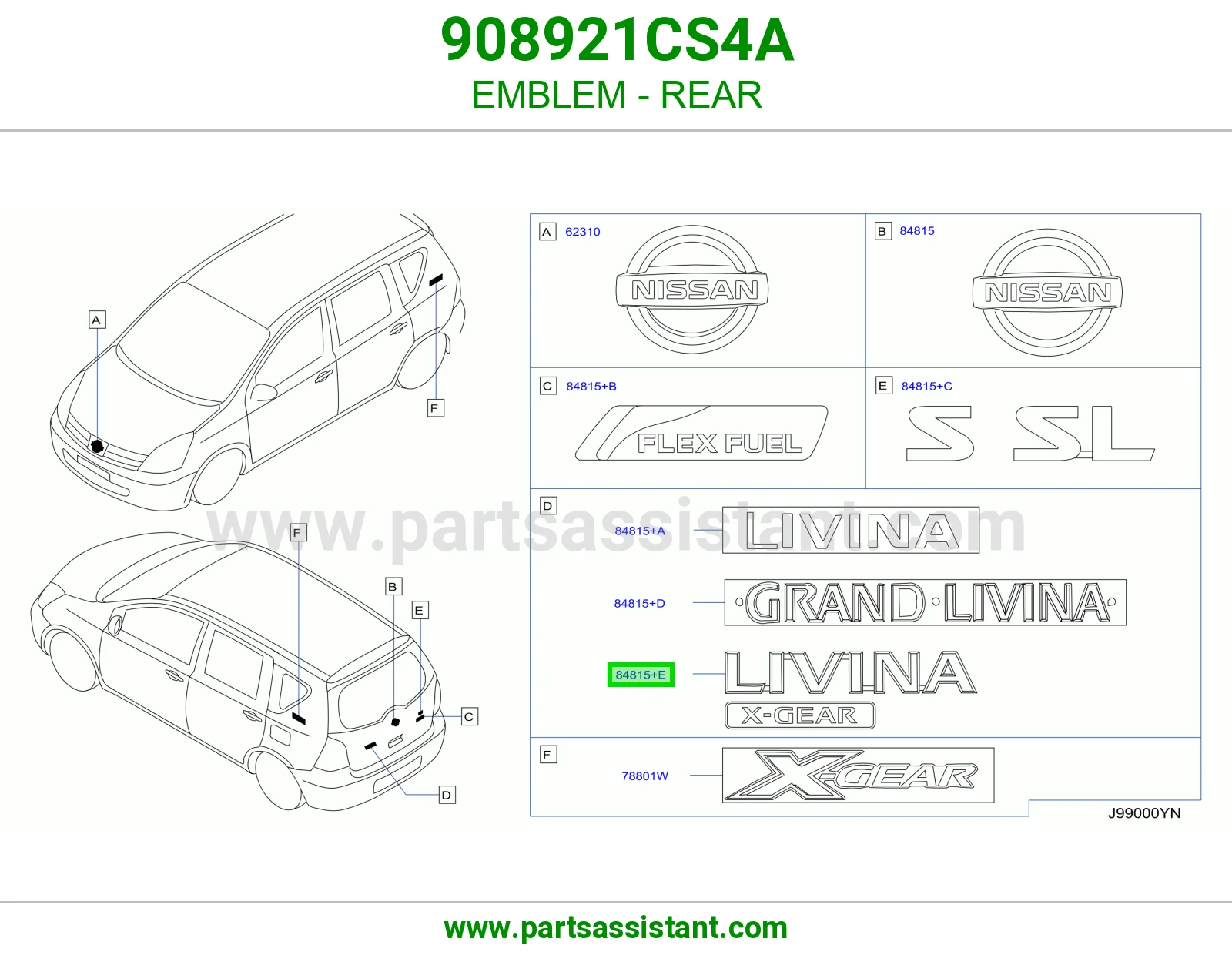 علامة خلفي 908921CS4A