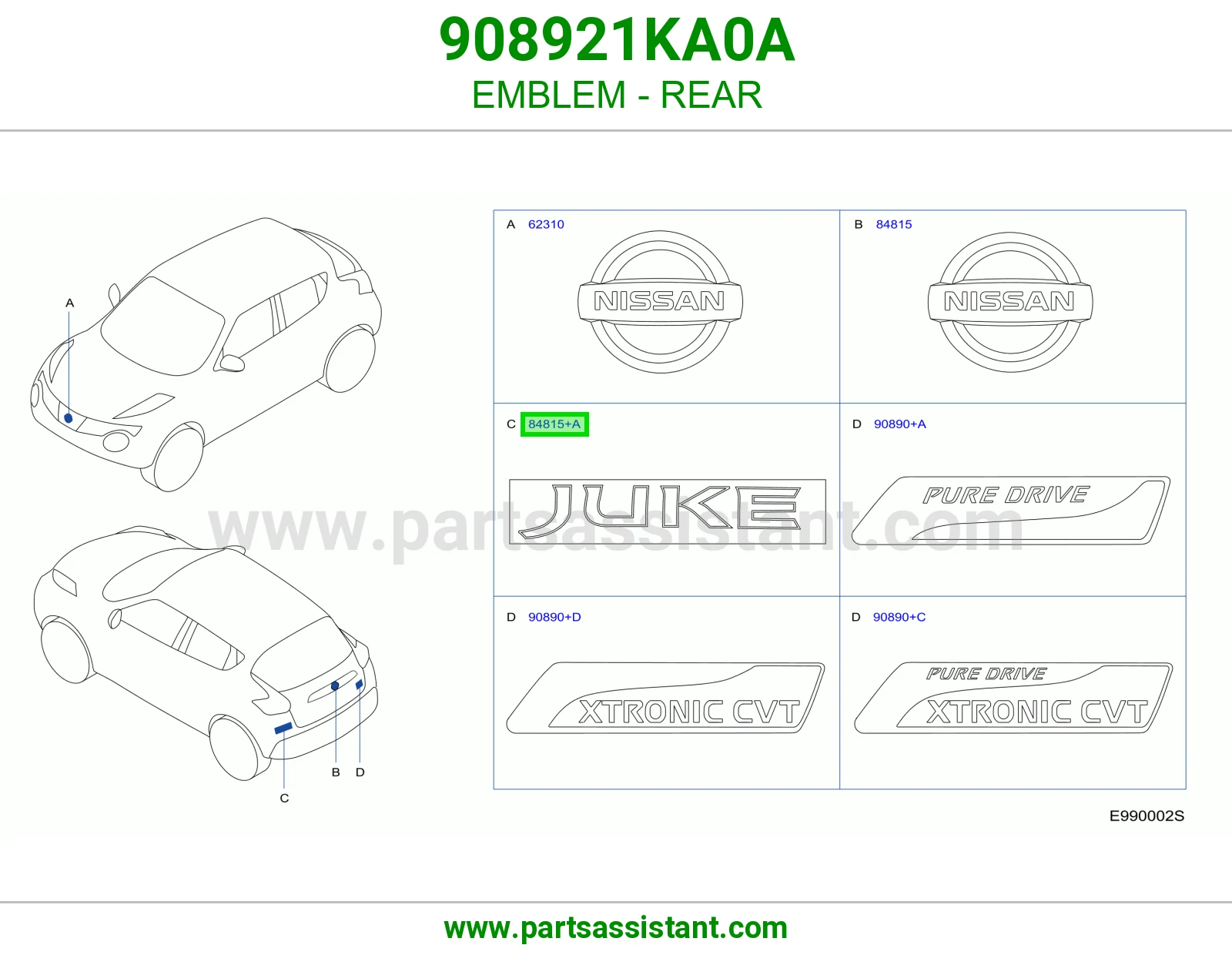 علامة خلفي 908921KA0A