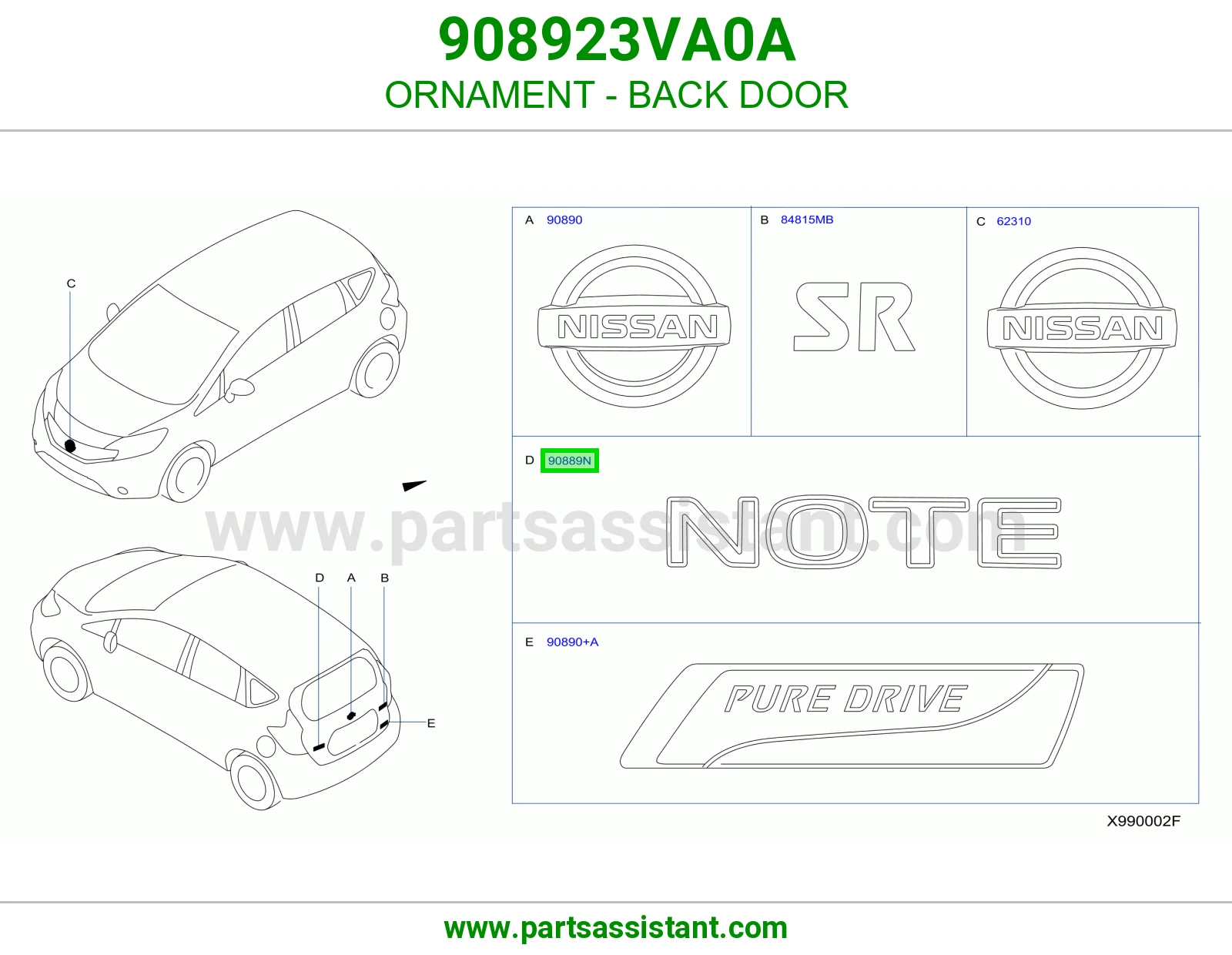 علامة باب شنطة 908923VA0A