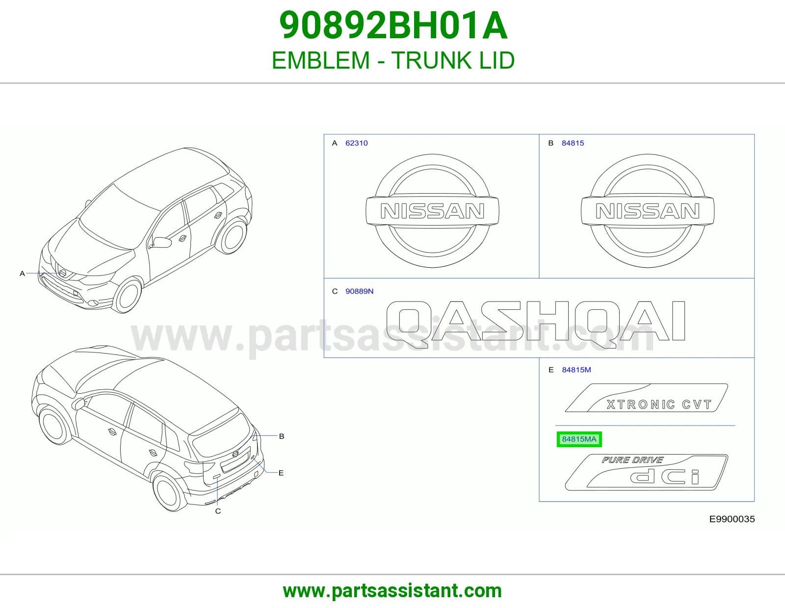 علامه نيسان شنطه 90892BH01A