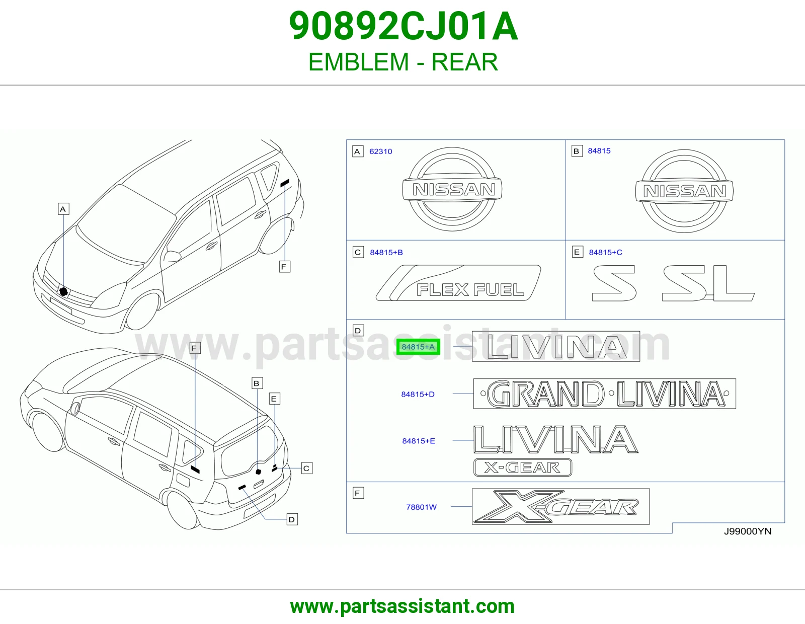 علامة خلفي 90892CJ01A