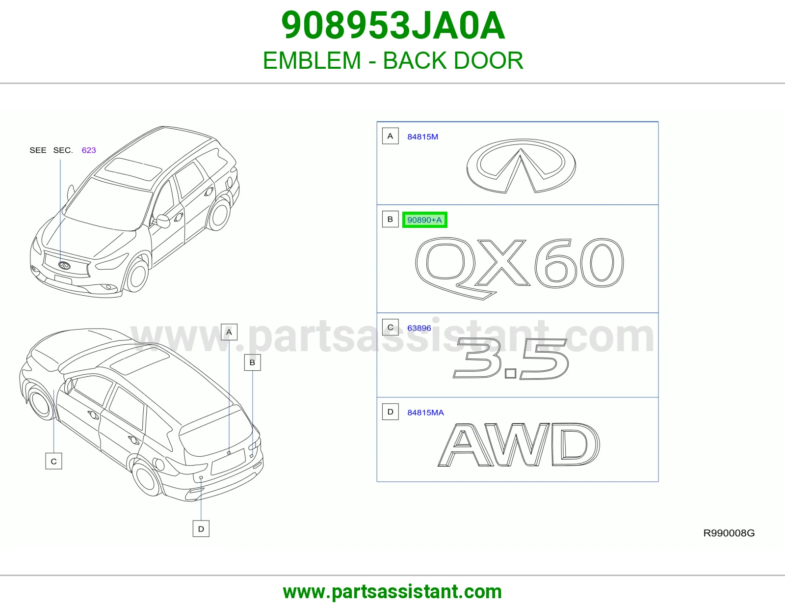 علامه نيسان شنطه 908953JA0A