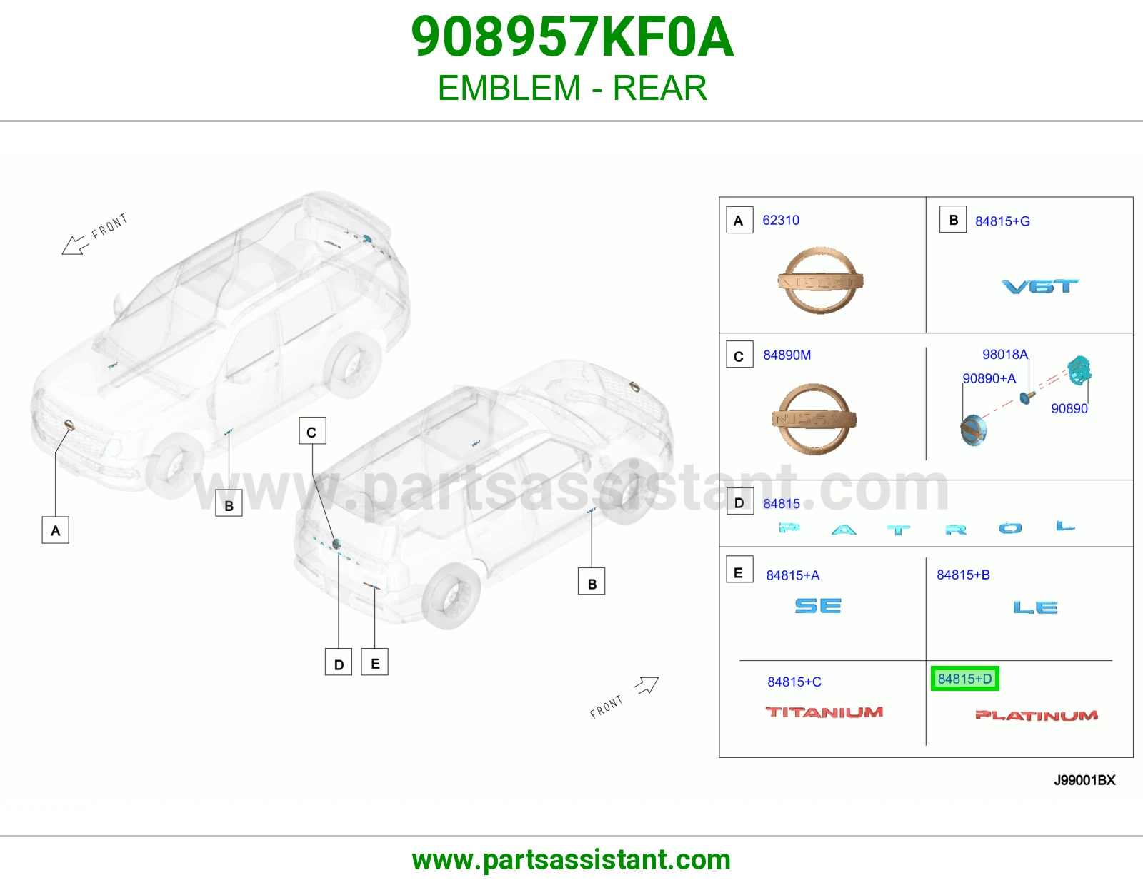 علامة خلفي 908957KF0A