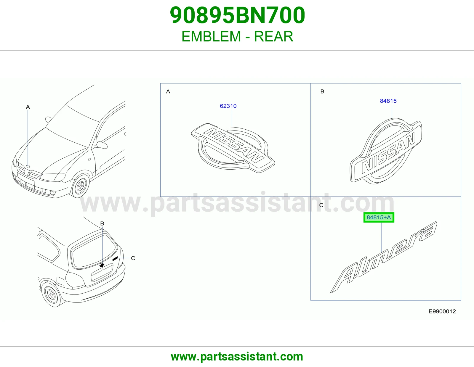 علامة خلفي 90895BN700