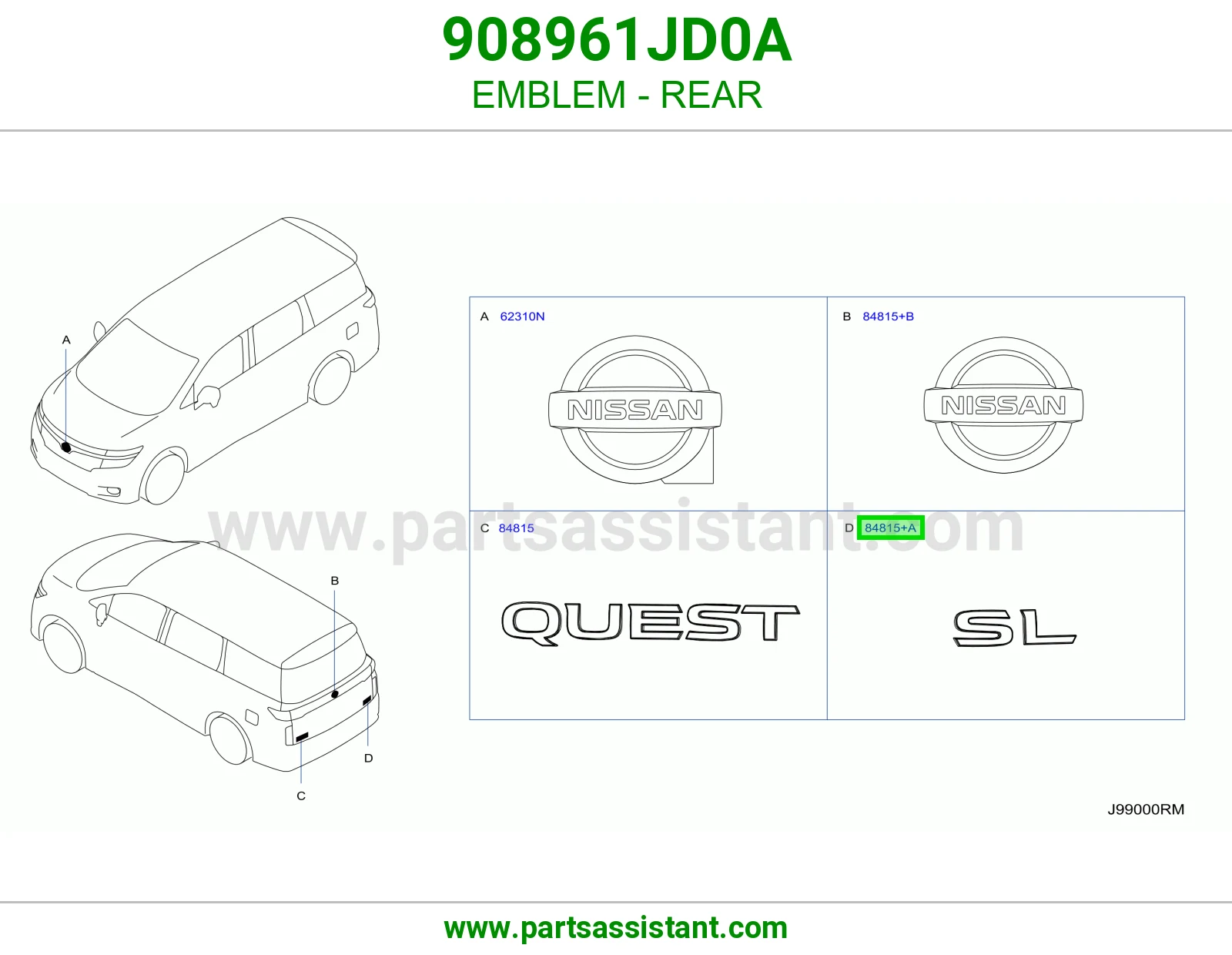 علامة خلفي 908961JD0A