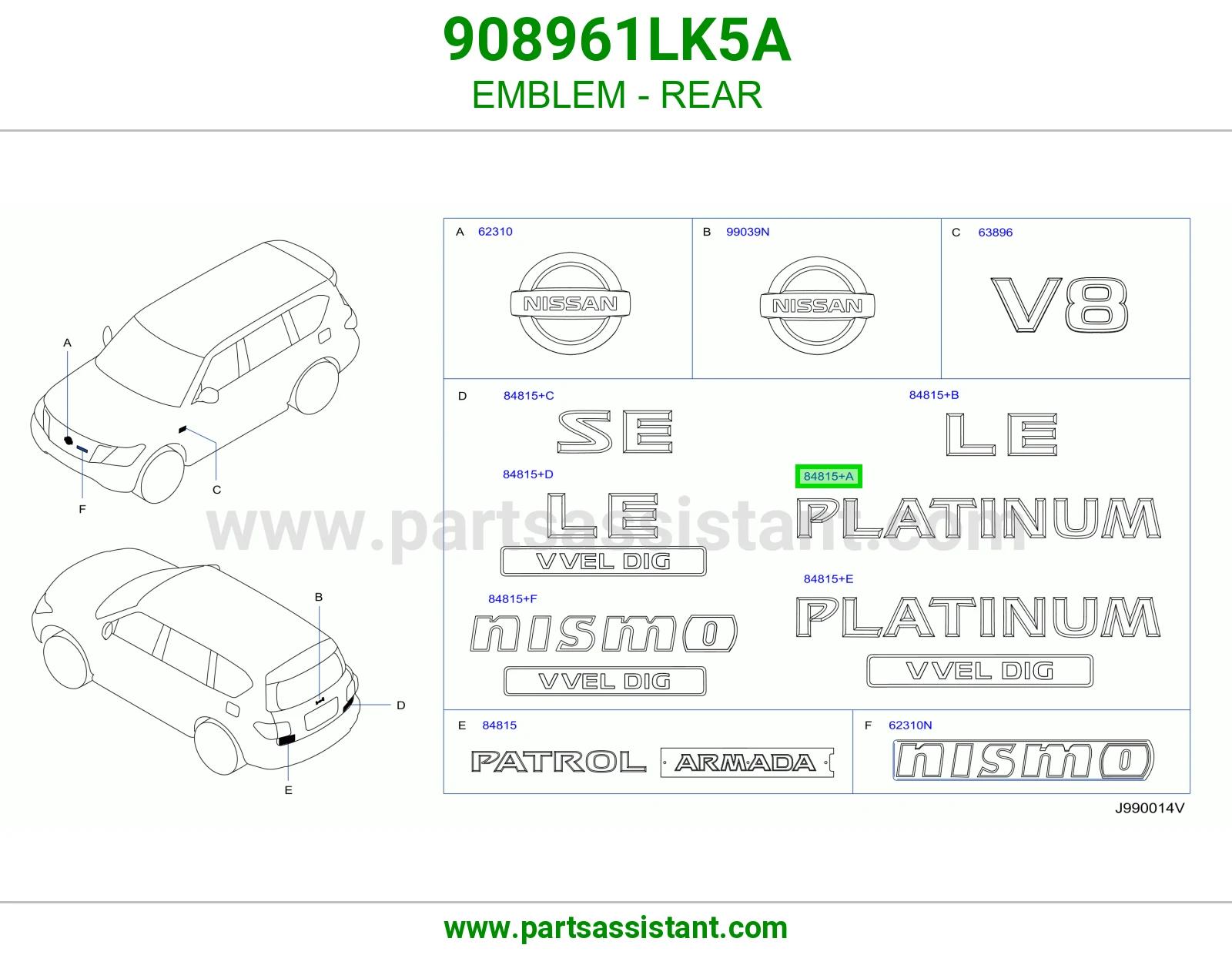 EMBLEM - REAR 908961LK5A