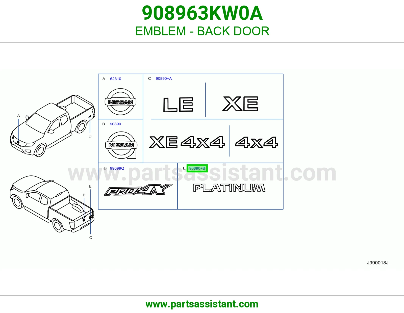 علامه نيسان شنطه 908963KW0A