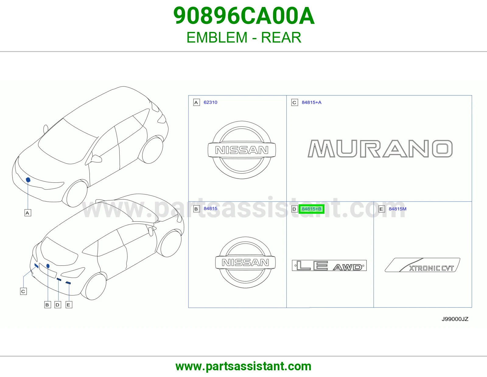 علامة خلفي 90896CA00A