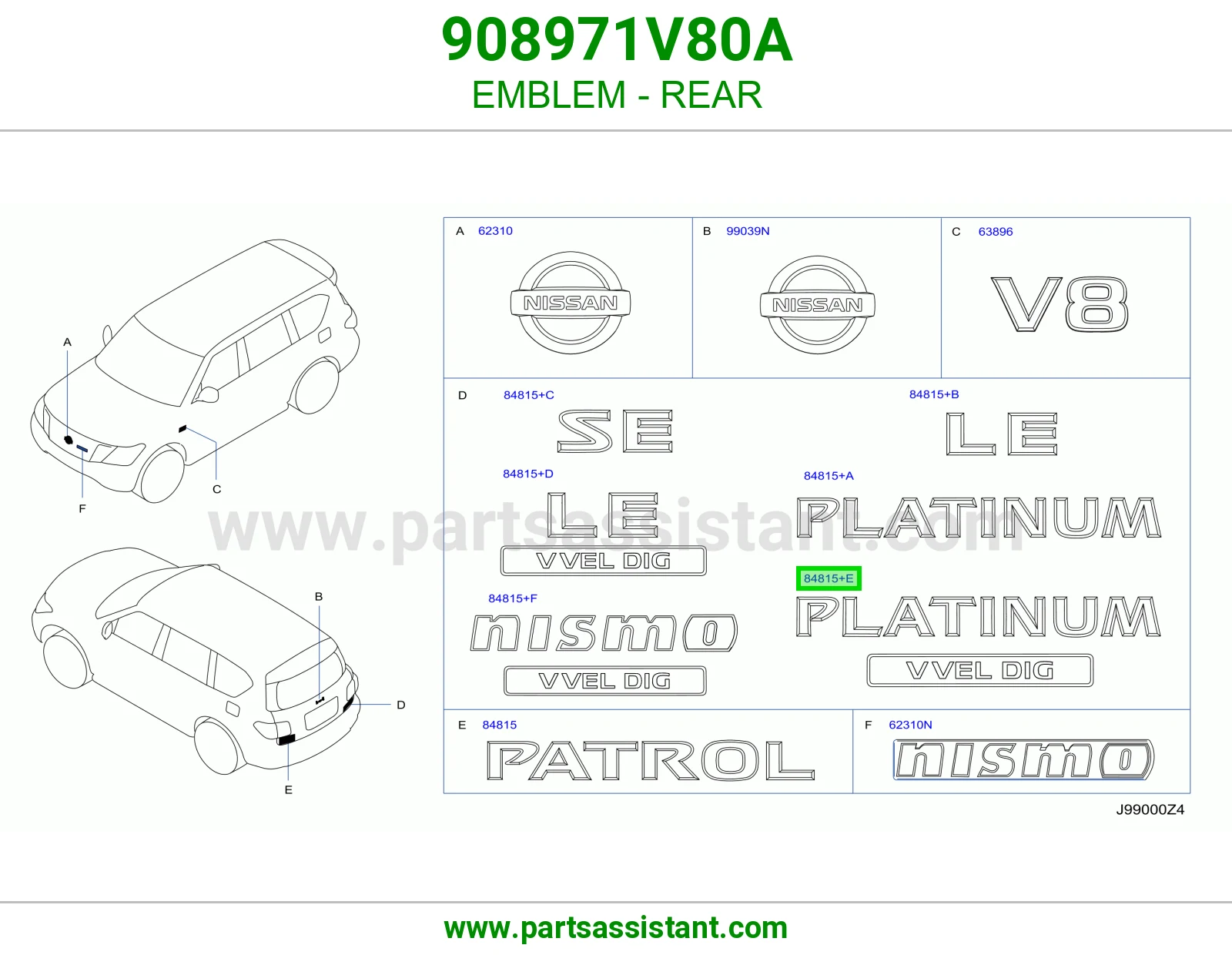 علامة خلفي 908971V80A