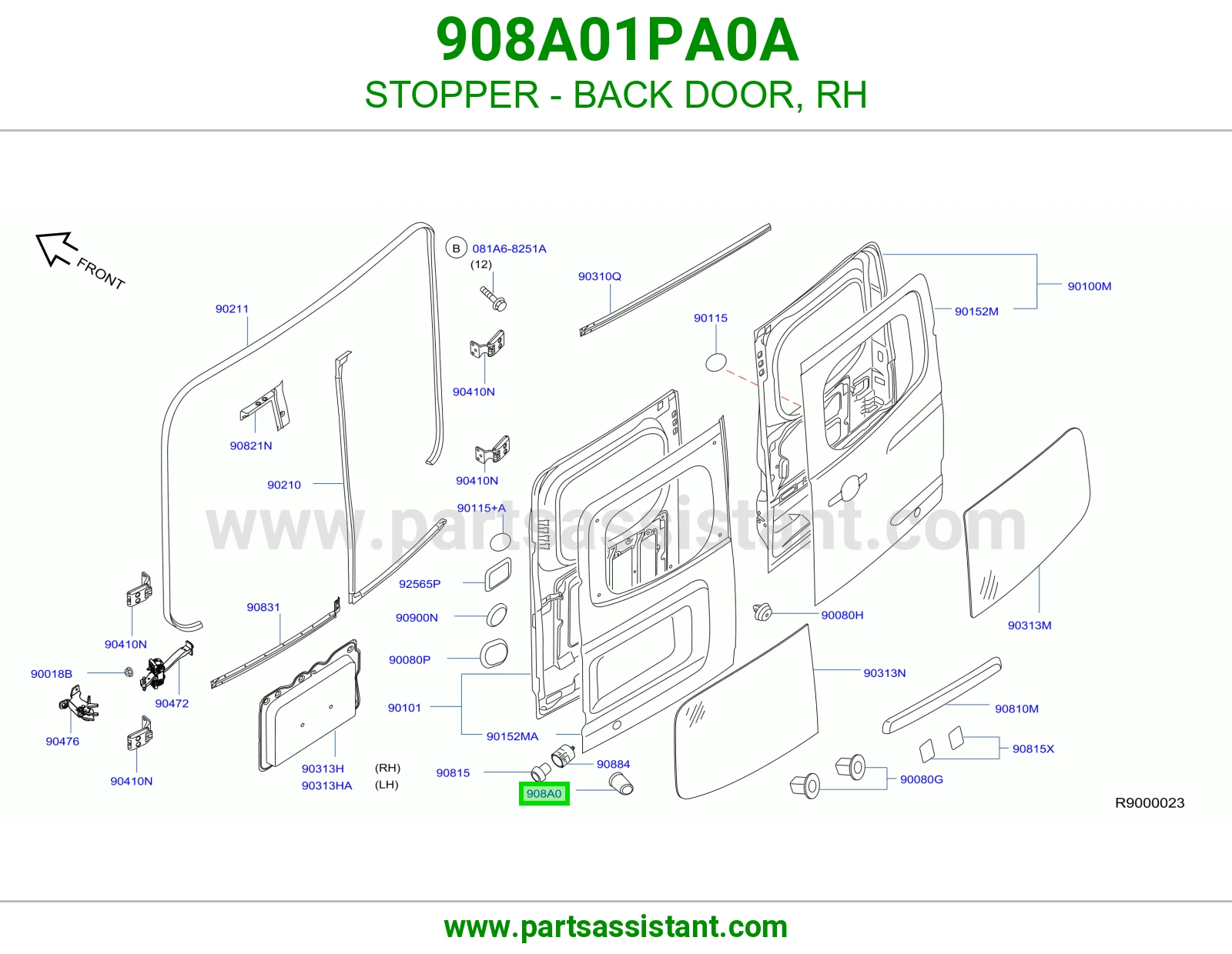 ستوب باب شنطة يمين 908A01PA0A