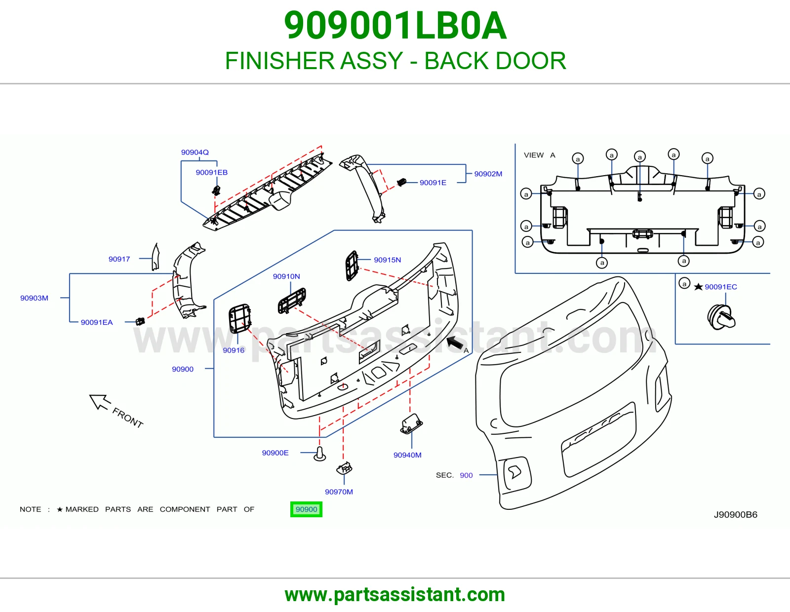 تلبيسة باب شنطة كاملة 909001LB0A
