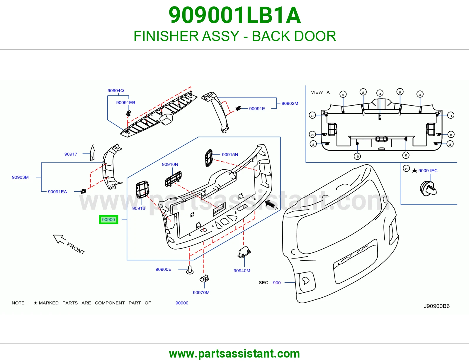 تلبيسة باب شنطة كاملة 909001LB1A