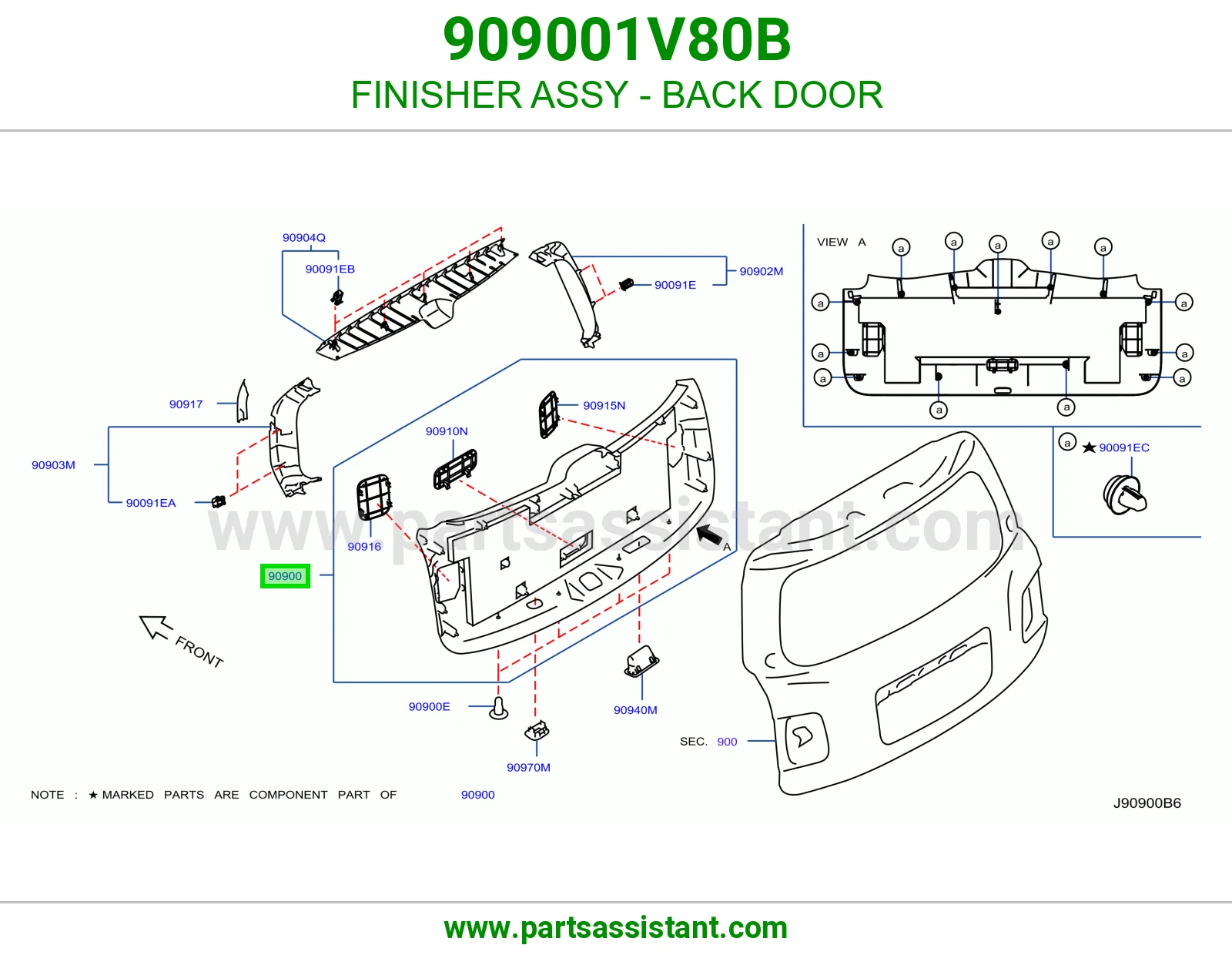 تلبيسة باب شنطة كاملة 909001V80B