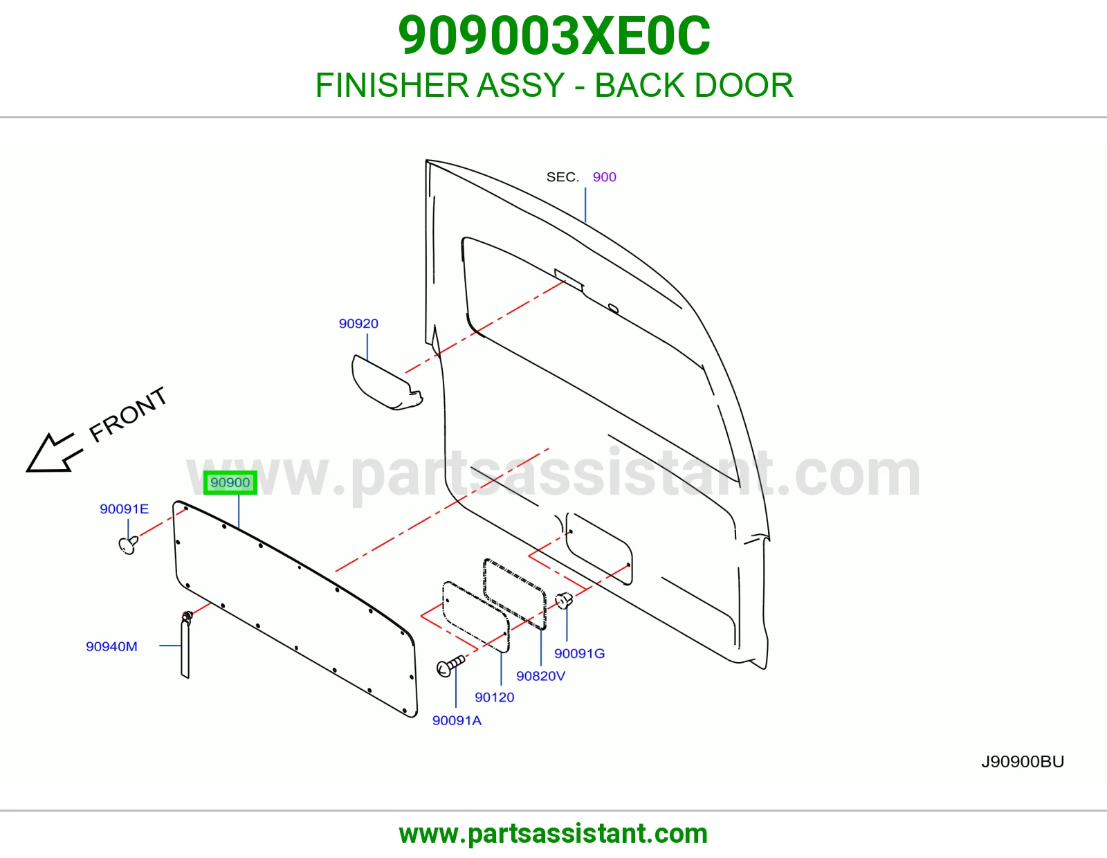 تلبيسة باب شنطة كاملة 909003XE0C