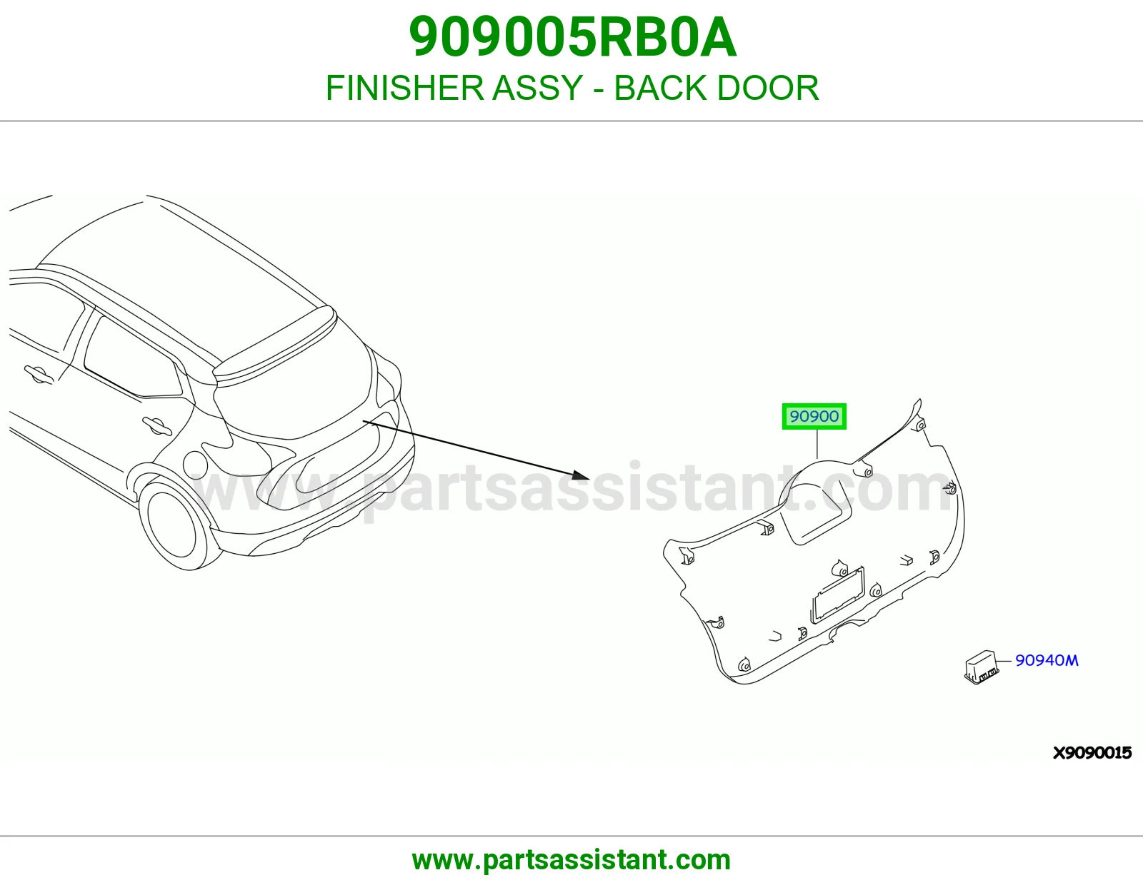 تلبيسة باب شنطة كاملة 909005RB0A