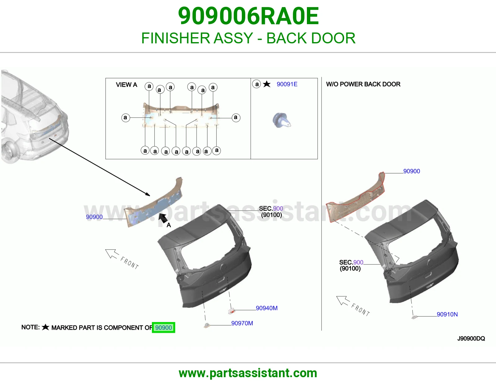 تلبيسة باب شنطة كاملة 909006RA0E