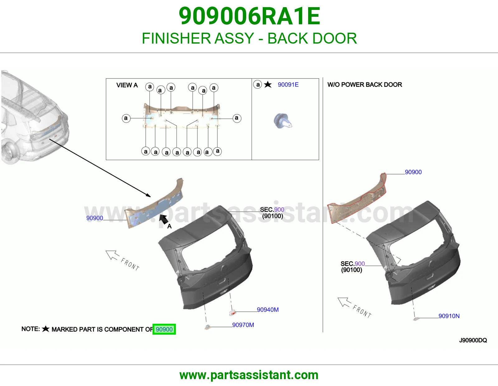 تلبيسة باب شنطة كاملة 909006RA1E