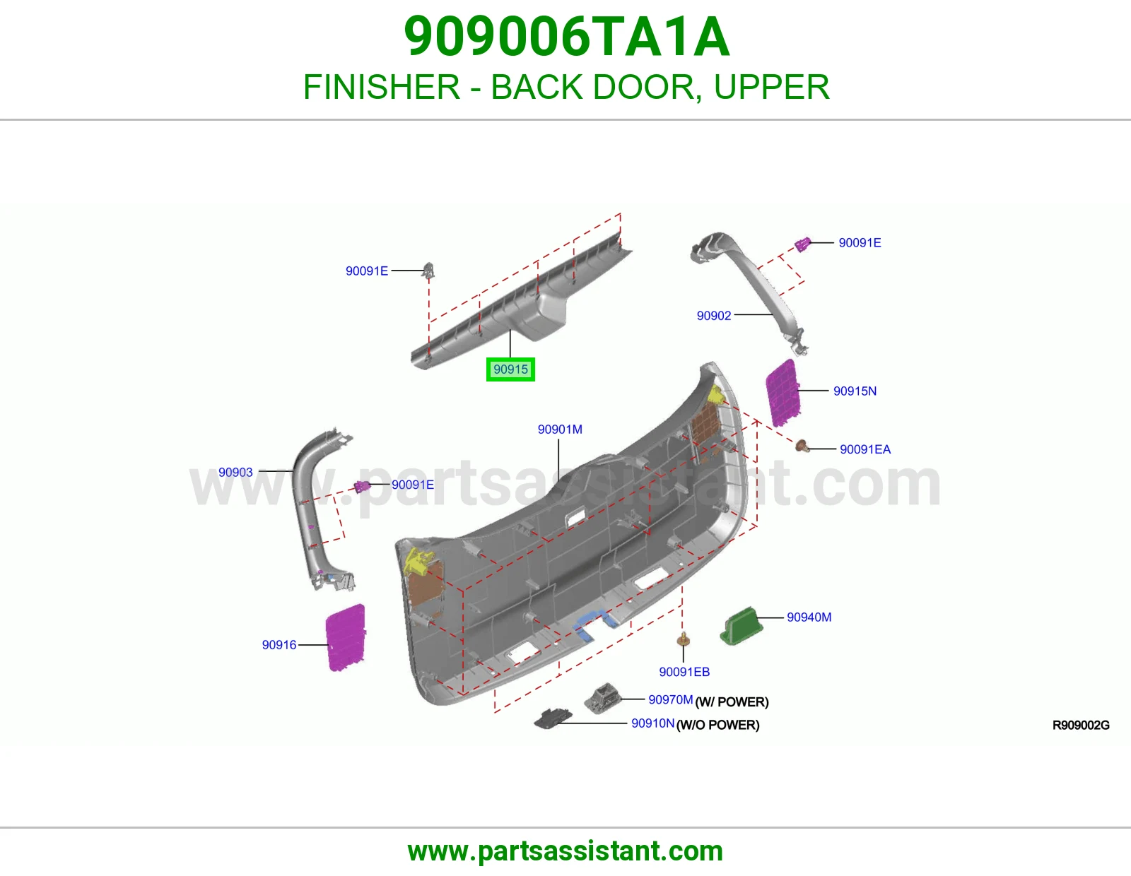 تلبيسة باب شنطة فوق 909006TA1A