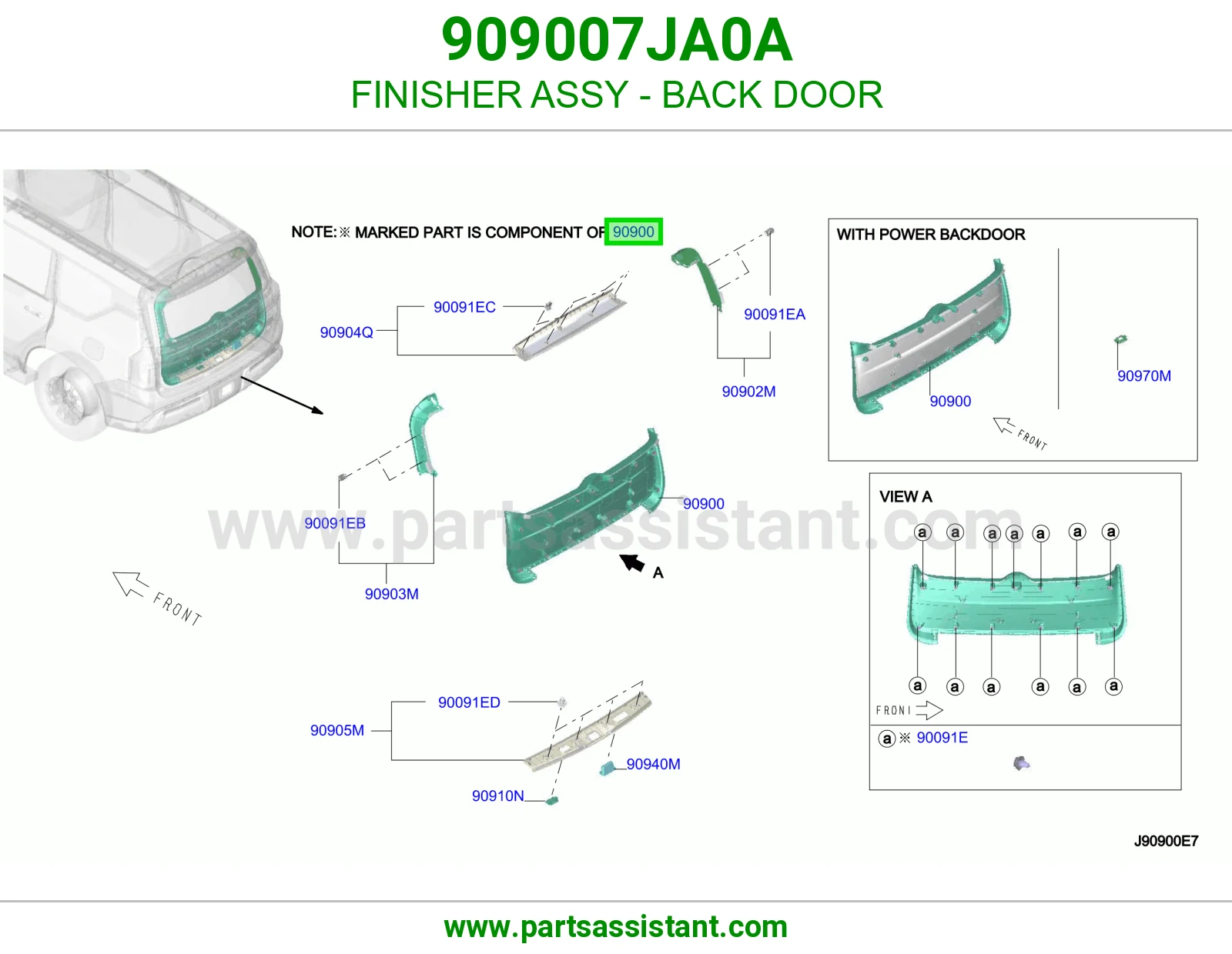 تلبيسة باب شنطة كاملة 909007JA0A