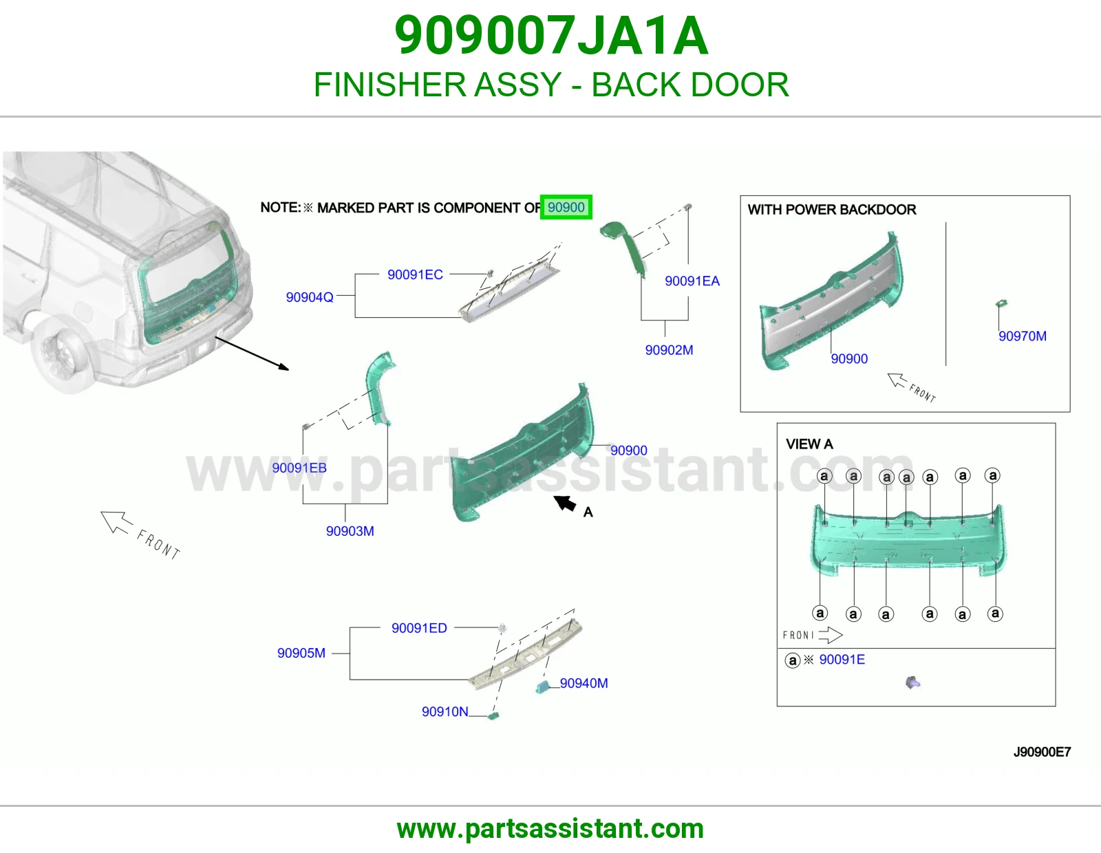 تلبيسة باب شنطة كاملة 909007JA1A