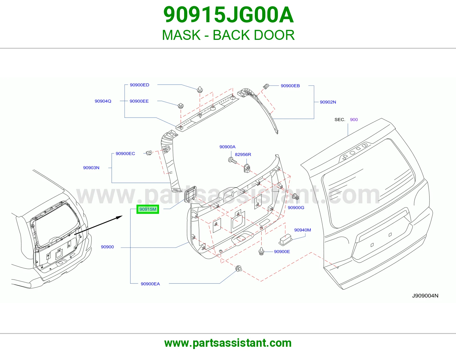 غطاء باب شنطة 90915JG00A