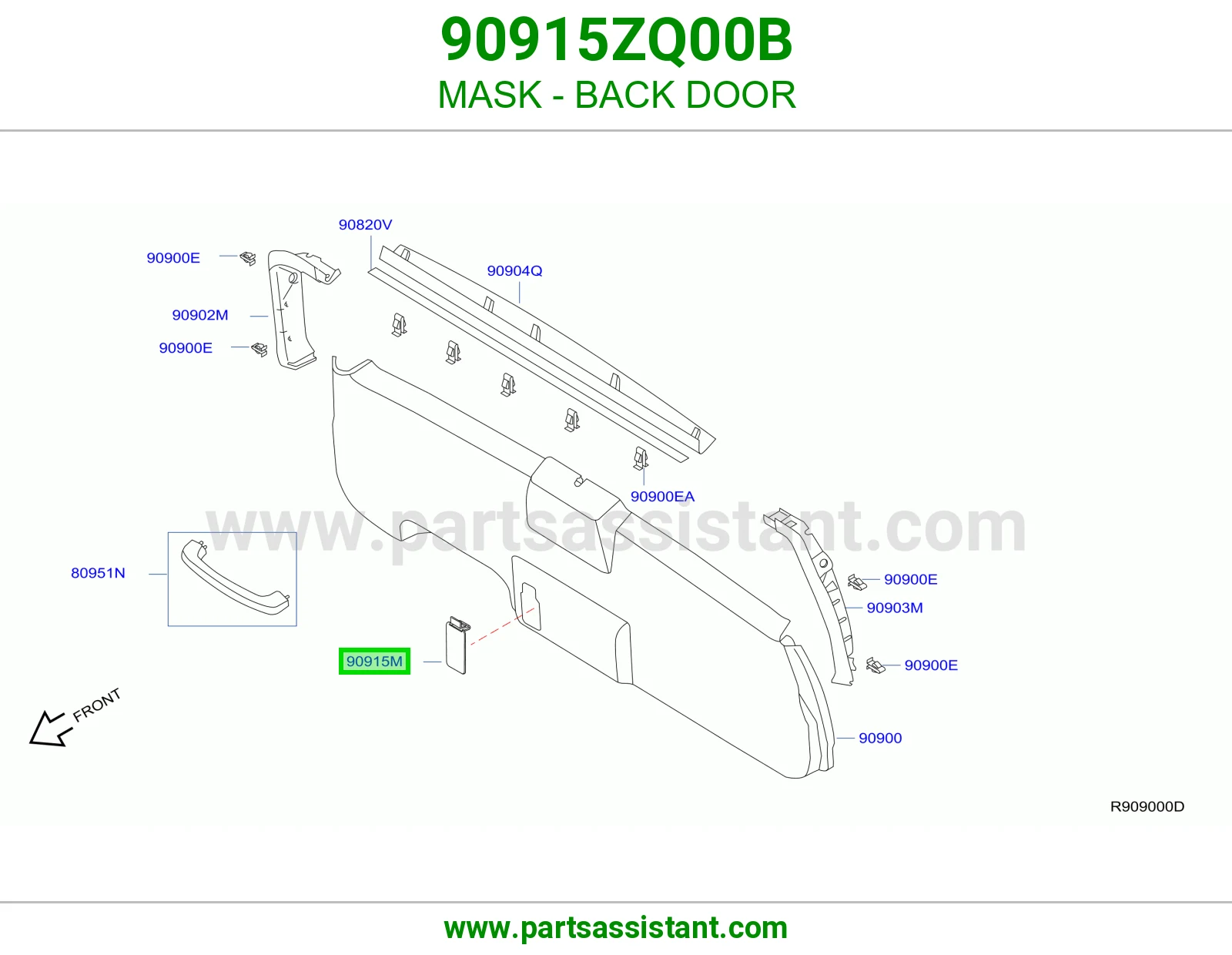 غطاء باب شنطة 90915ZQ00B