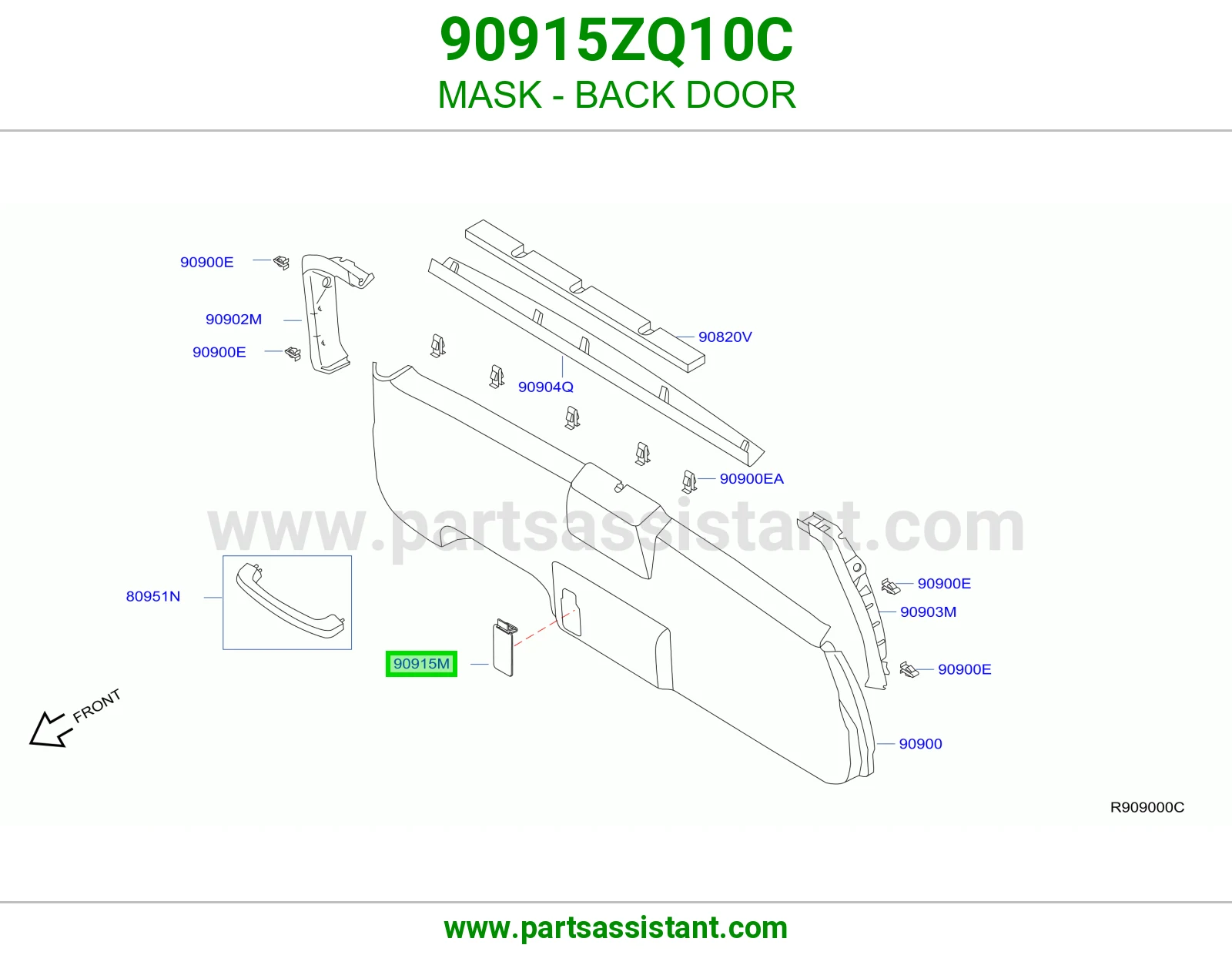 غطاء باب شنطة 90915ZQ10C