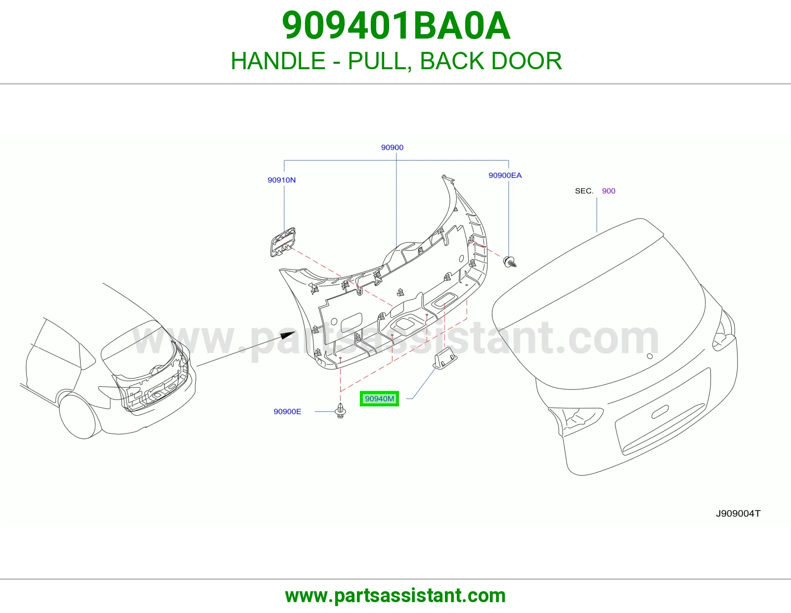 مسكة سحب باب شنطة 909401BA0A
