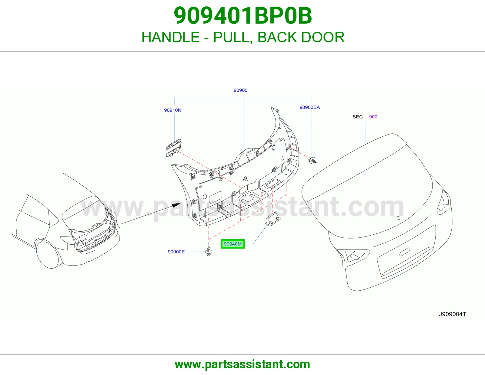 مسكة سحب باب شنطة 909401BP0B