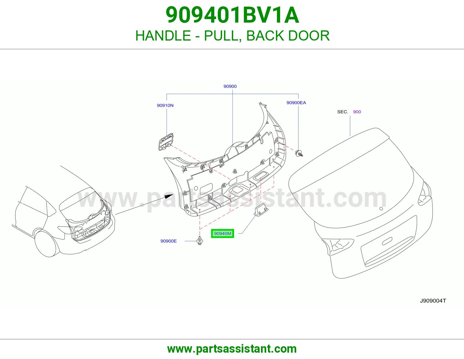 مسكة سحب باب شنطة 909401BV1A