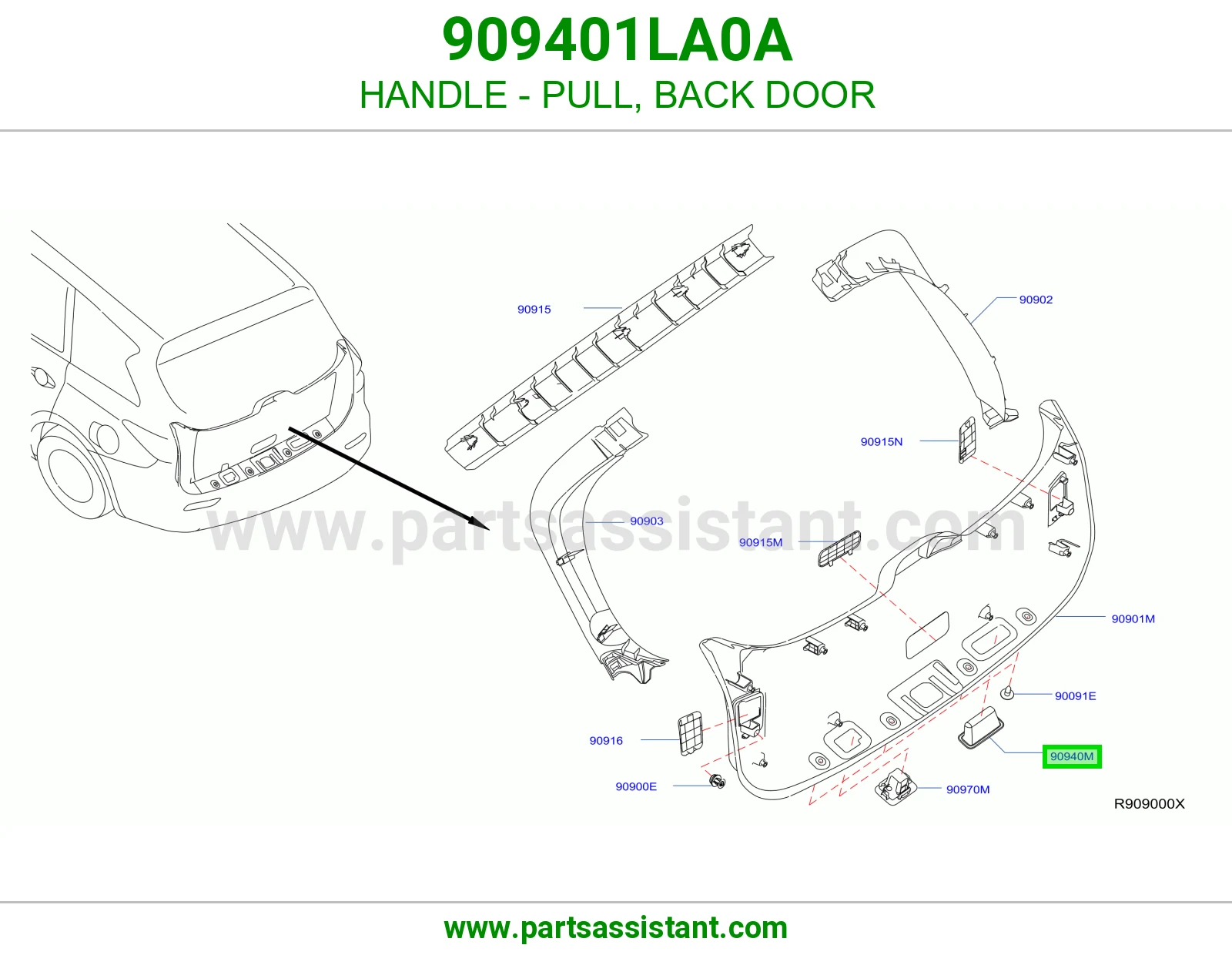 مسكة سحب باب شنطة 909401LA0A