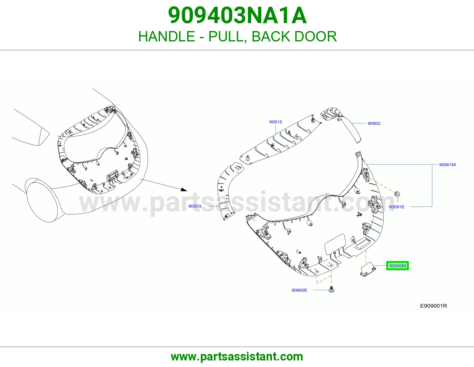 مسكة سحب باب شنطة 909403NA1A
