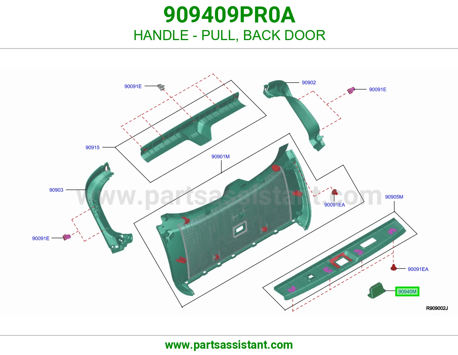مسكة سحب باب شنطة 909409PR0A