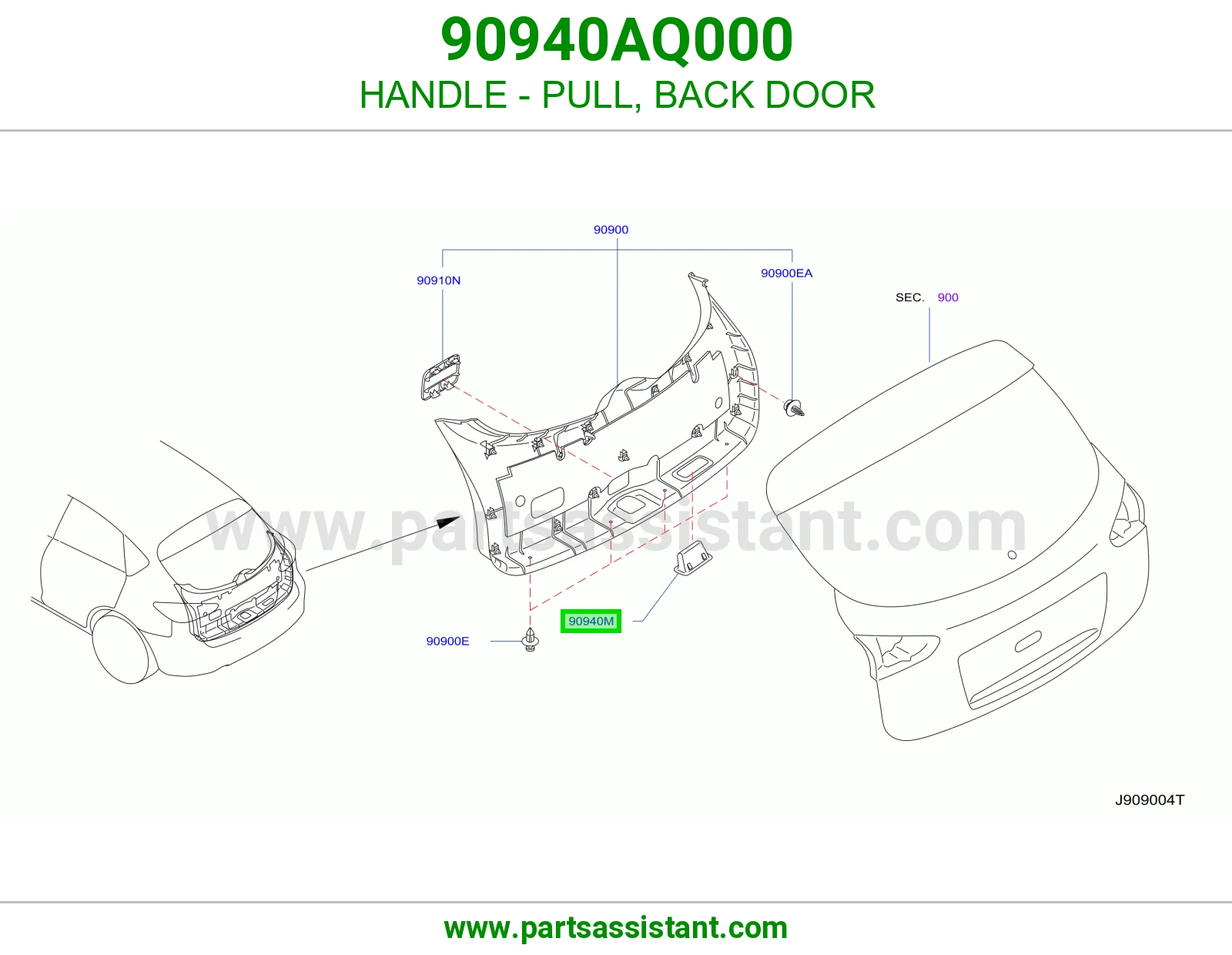 مسكة سحب باب شنطة 90940AQ000