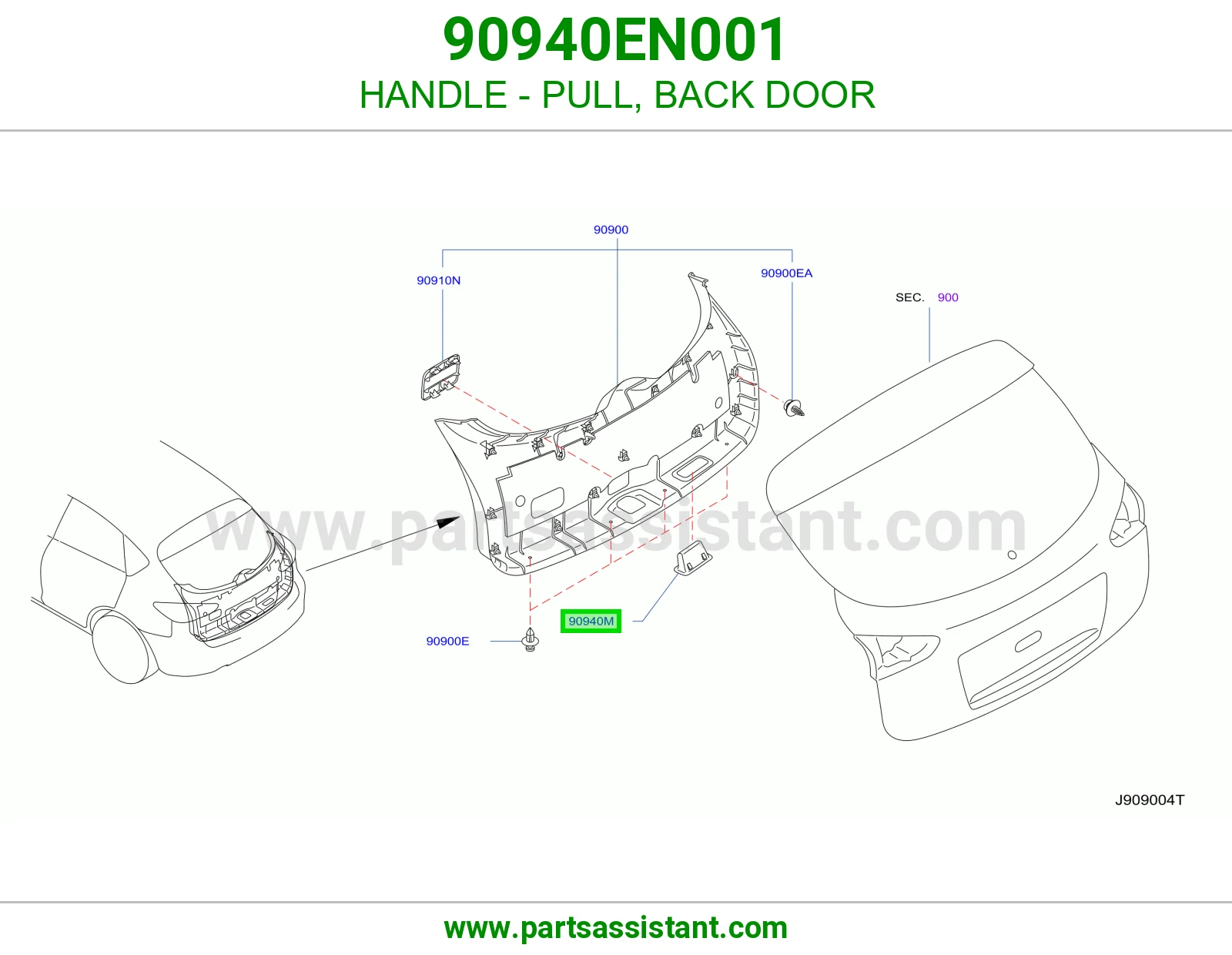 مسكة سحب باب شنطة 90940EN001