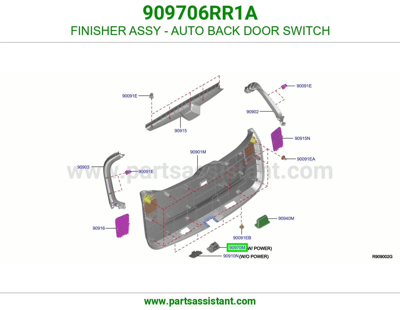 زر فتح باب شنطه 909706RR1A