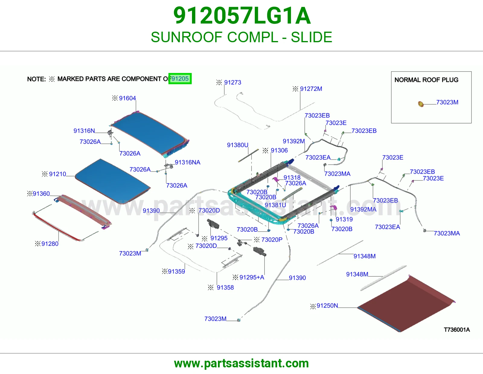 فتحة سقف سحاب كاملة 912057LG1A