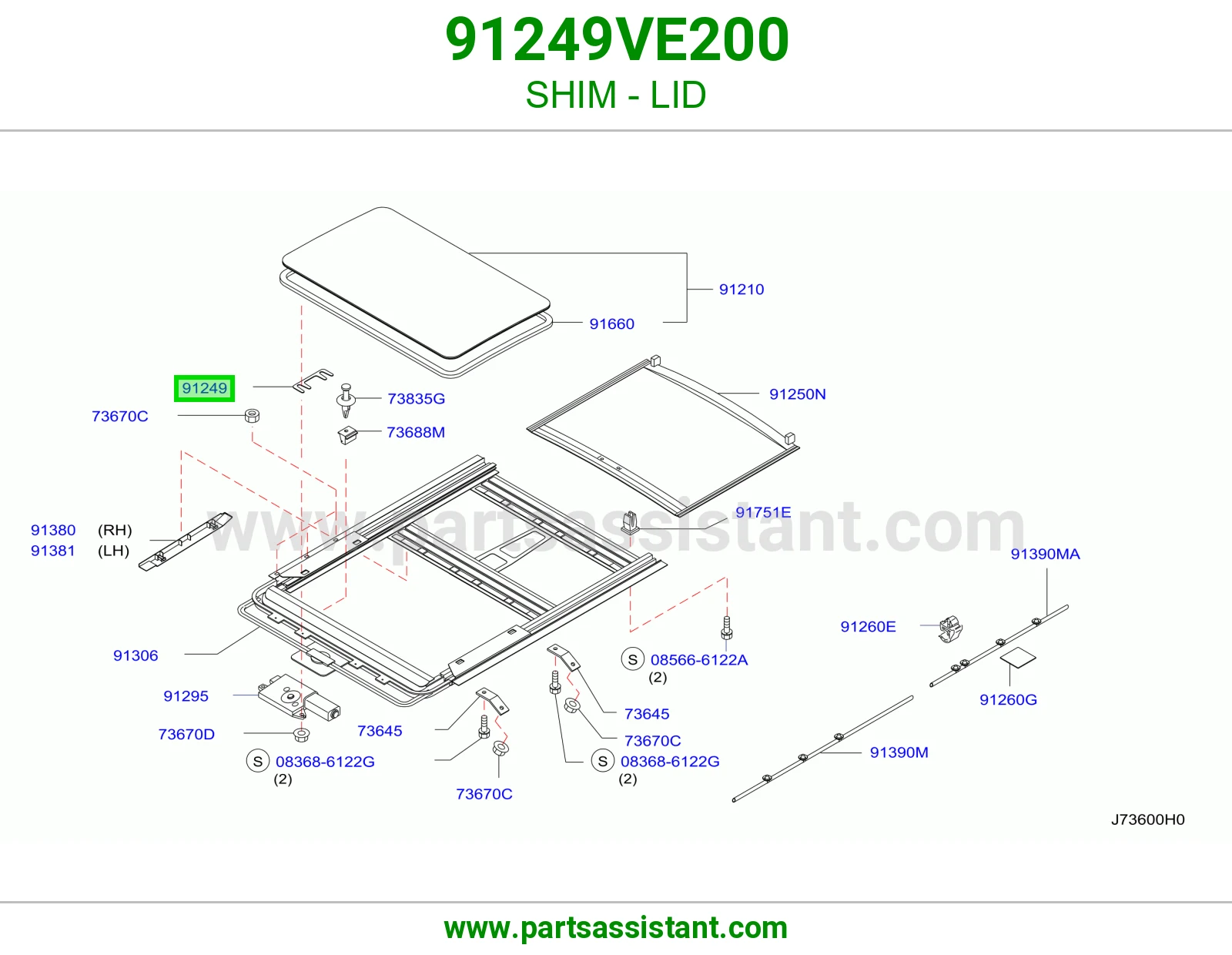 شريحة غطاء 91249VE200