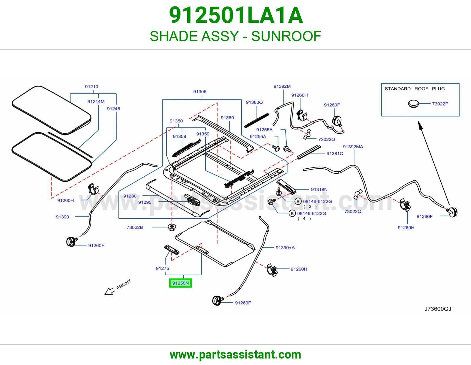 ستارة فتحة سقف كاملة 912501LA1A