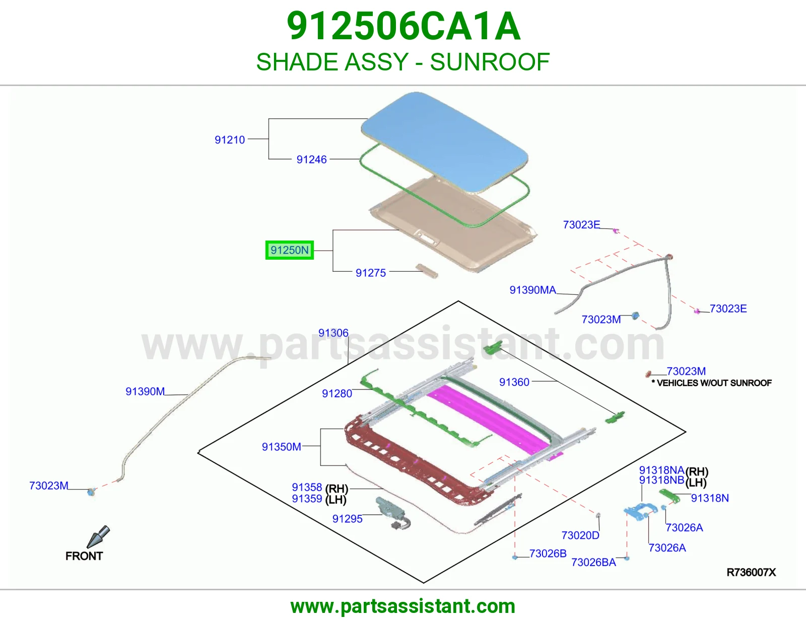 ستارة فتحة سقف كاملة 912506CA1A