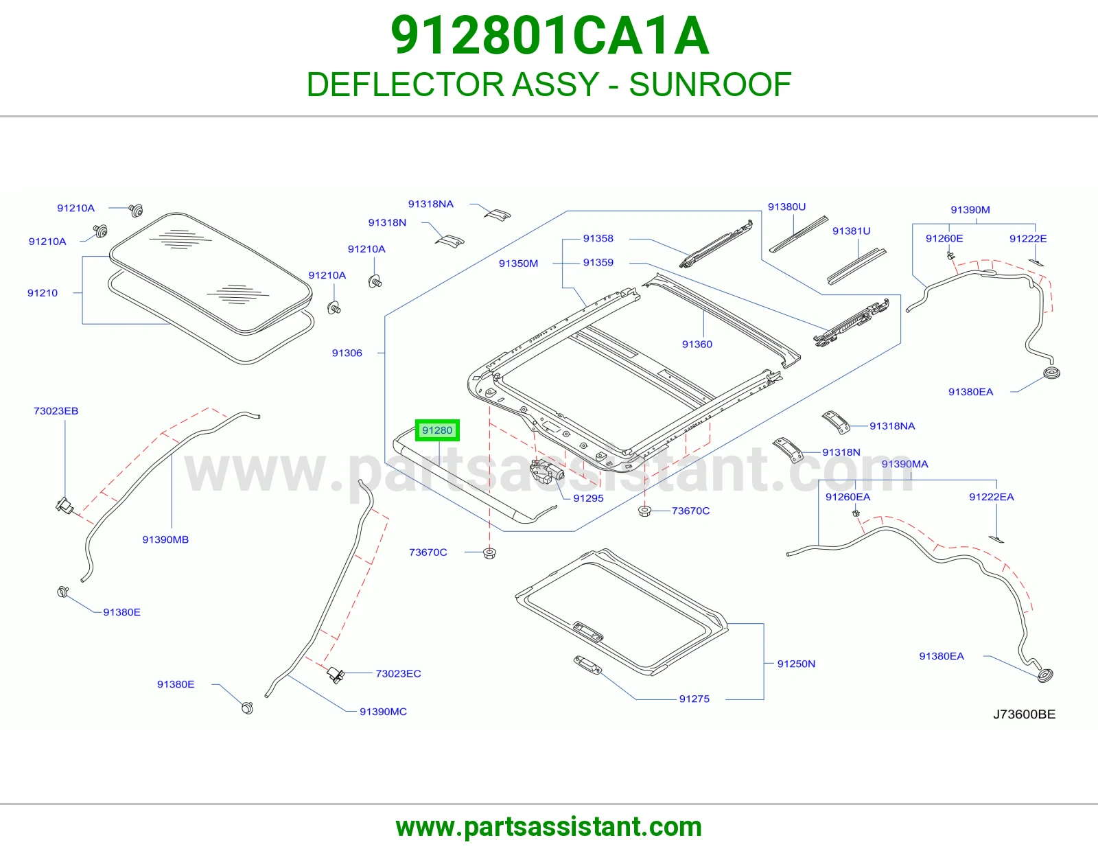 كاسر هواء فتحة سقف كامل 912801CA1A