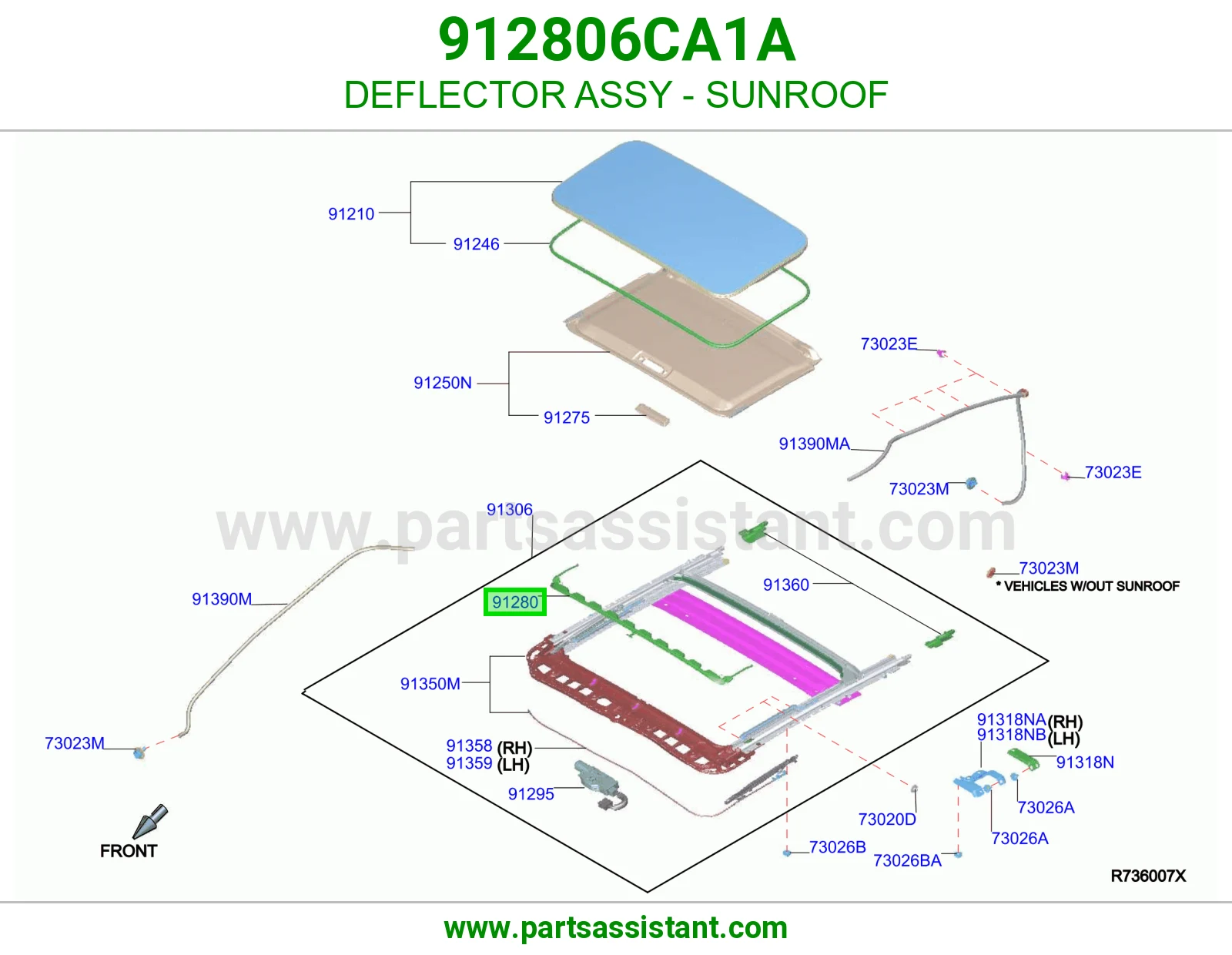 كاسر هواء فتحة سقف كامل 912806CA1A