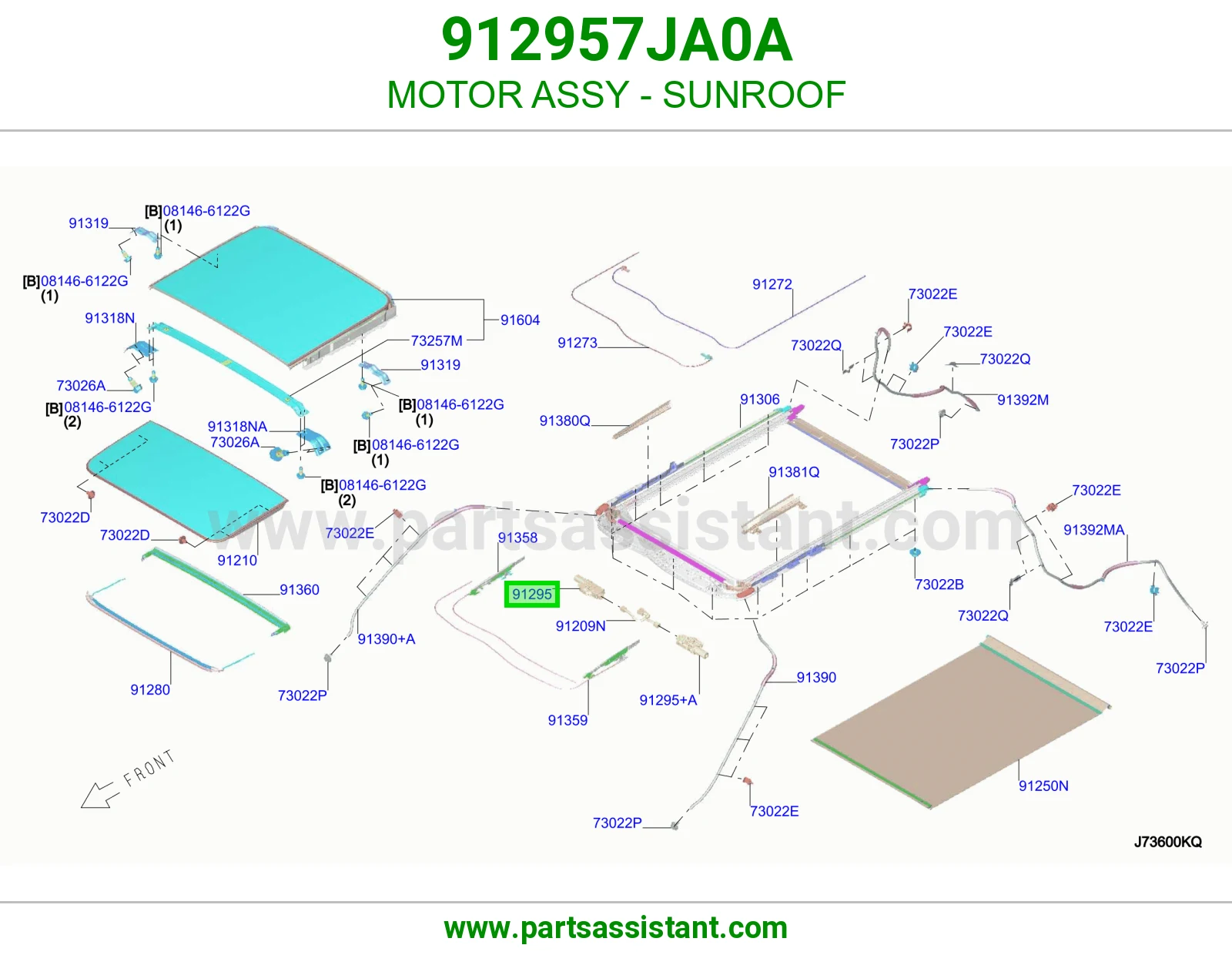 دينمو فتحة سقف كامل 912957JA0A