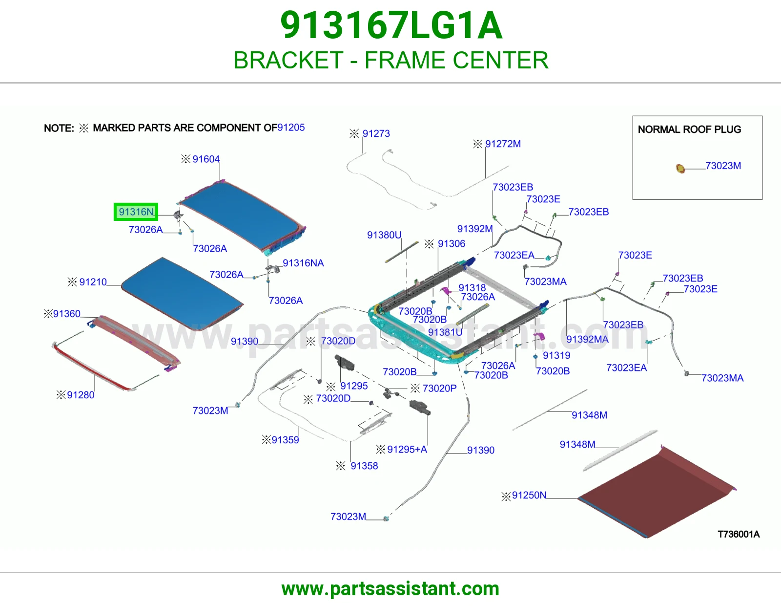 قاعدة وسط شاصي 913167LG1A
