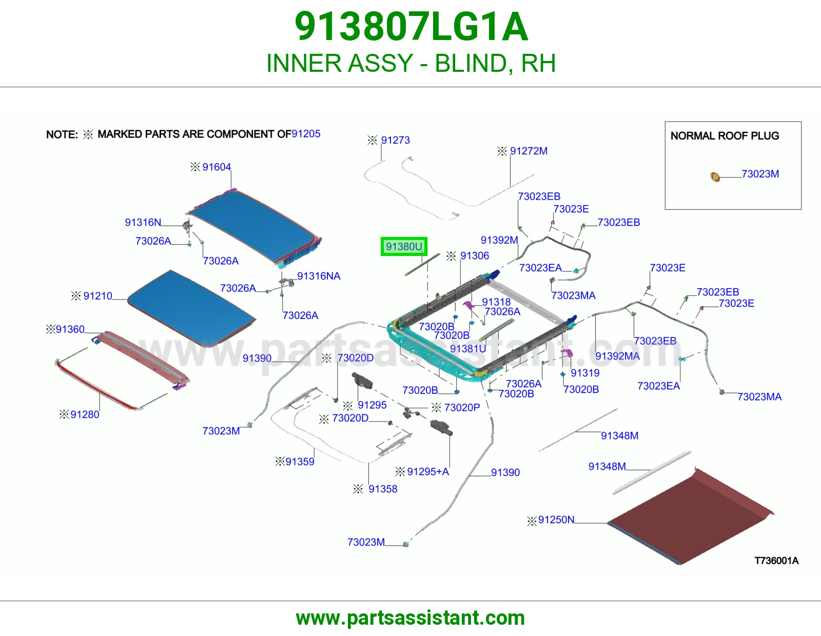 داخلي ستارة يمين كامل 913807LG1A