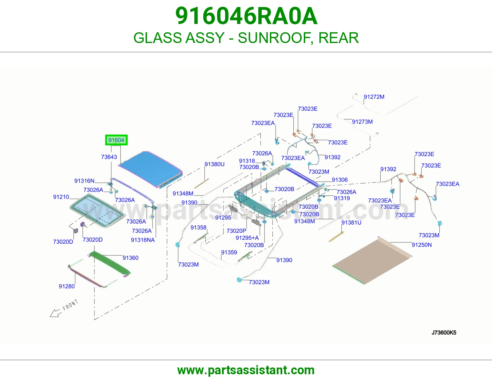 قزاز فتحة سقف خلفي كامل 916046RA0A